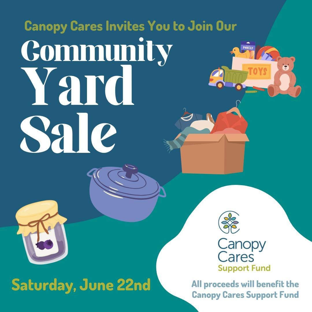 Canopy Cares invites you to our Canopy Cares Community Yard Sale Sale happening on Saturday, June 22nd from 9am to Noon at the Canopy Support Services office at 150 O&rsquo;Carroll Avenue in Peterborough!
Looking for a good deal?! Come join us!
OR Lo