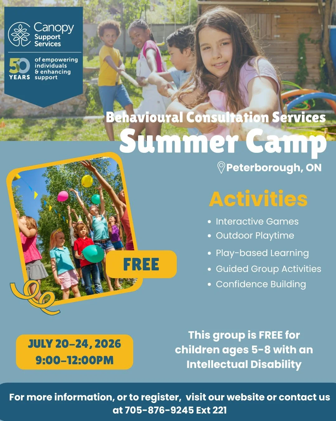 ☀️ BCS Summer Camp 2026 ☀️

Looking to fill your child&rsquo;s summer with fun, friendship, and skill-building? Join us for BCS Summer Camp 2026&mdash;a FREE program designed for children ages 5&ndash;8 with intellectual disabilities, offering a warm