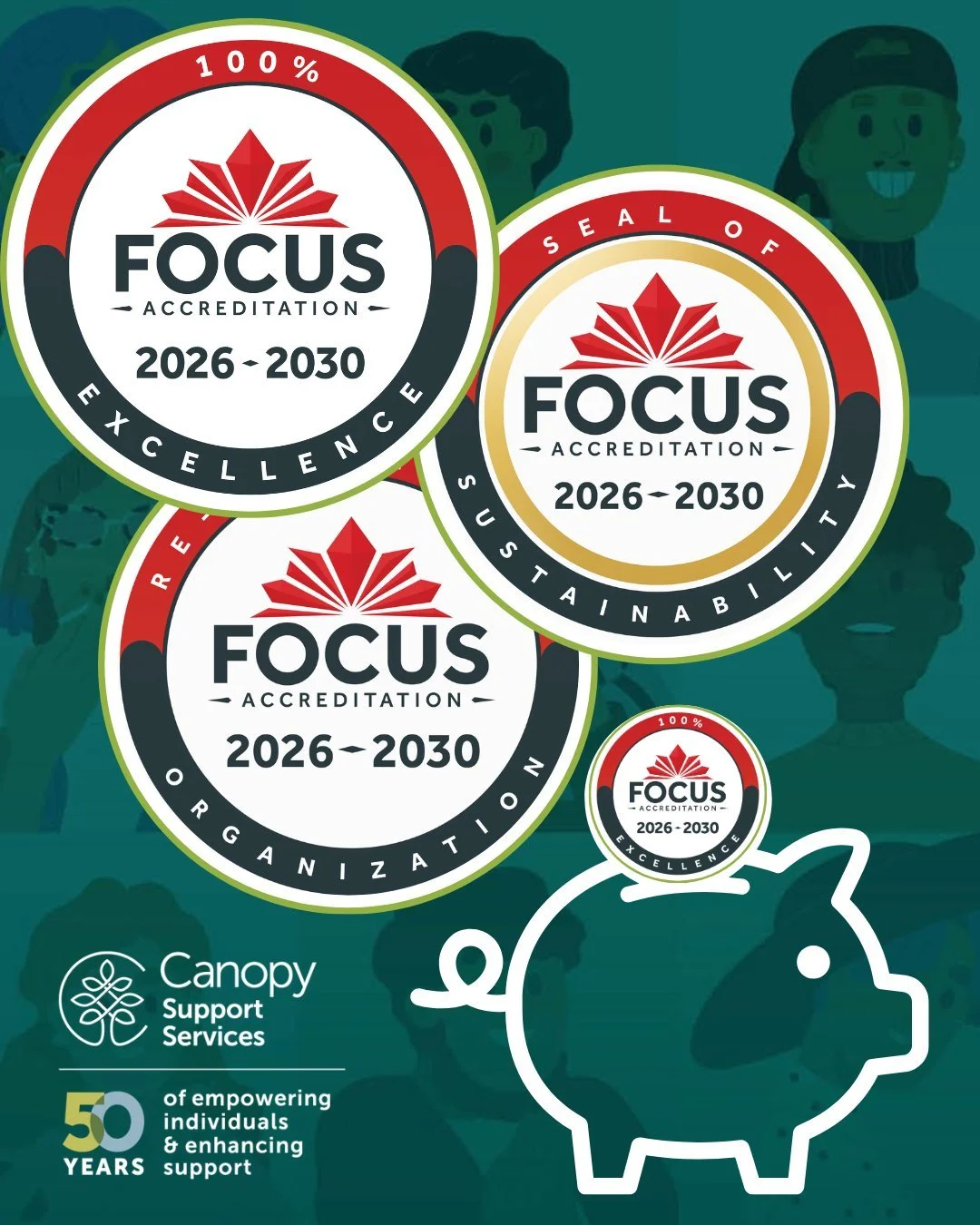 Every milestone counts&mdash;and we&rsquo;ve just added another one to the bank. 🪙🪙🪙 Canopy Support Services is proud to have achieved: ✔️ 3 consecutive FOCUS Accreditation cycles ✔️ 100% compliance across all 151 standards ✔️ The Seal of Sustaina