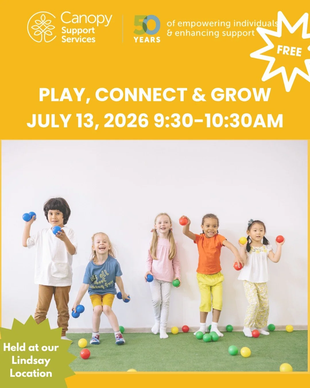 🌟 Family Play &amp; Connect Program 💛 Join us for a fun and welcoming play experience for young children on the autism spectrum and their families! Children can explore sensory activities, creative play, movement games, arts &amp; crafts, and more 