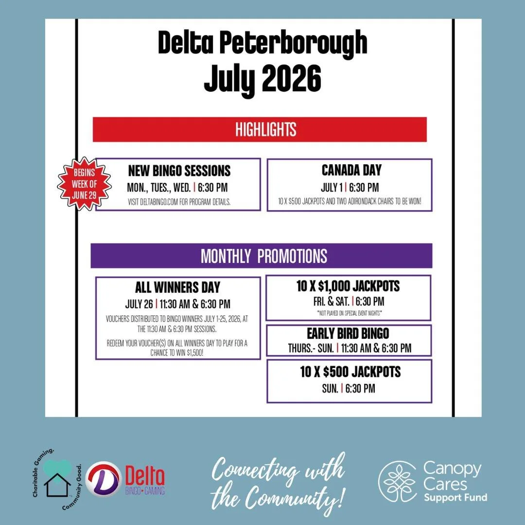 Looking for a way to beat the heat?! 🔥

Don't miss out on all things at the Delta Bingo Gaming Centre! Including new sessions being offered on Mon, Tues &amp; Wed at 6:30pm + All Winners Day on July 26th! 🎉

Did you know that Delta Bingo Gaming has