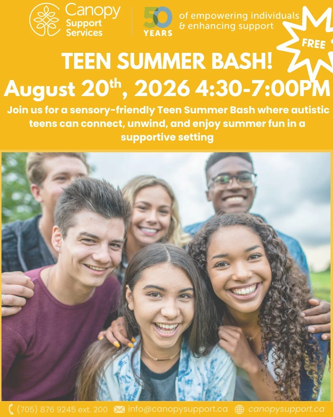 🌞💙 Teen Summer Bash (Ages 13&ndash;17) 💙🌞 Join us for a fun, sensory-friendly evening designed for teens with ASD to connect, relax, and enjoy summer with peers in a supportive environment! ✨ Enjoy: 🎬 A movie night (with a chance to vote on the 