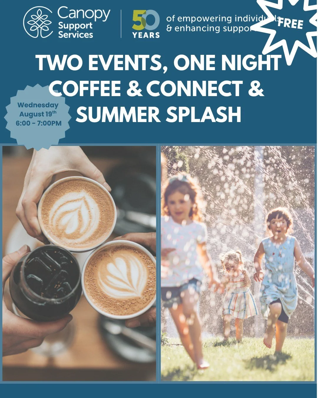 💙🌞 Summer Fun for Children with ASD &amp; Caregivers! ☕🌊 Canopy Support Services is excited to offer two great opportunities to connect, build skills, and enjoy time together this summer! 🌊 Summer Splash Social Skills Event Children ages 6-12 wit