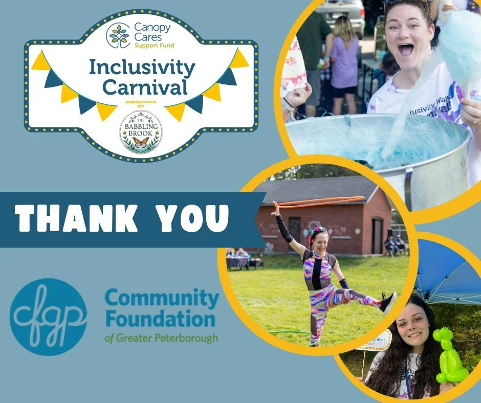A heartfelt thank you to the Community Foundation of Greater Peterborough for their generous grant in support of our Annual Inclusivity Carnival! 🎉 

This funding helps us create a welcoming, accessible, and inclusive event where individuals and fam