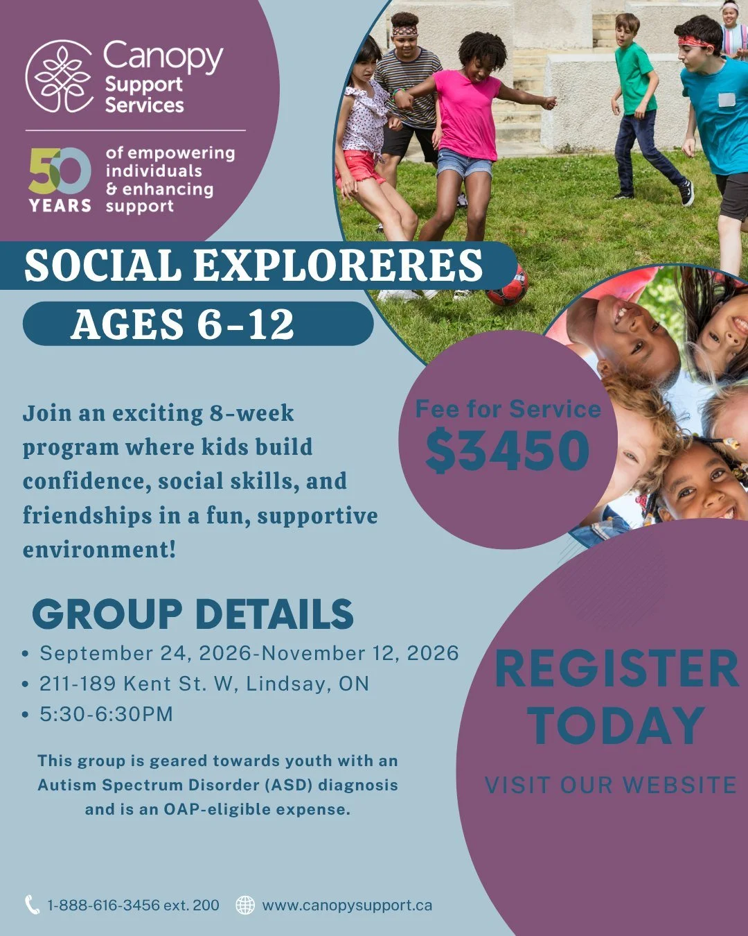 🌟 Social Explorers (Ages 6&ndash;12) 🌟

Join us for an exciting 8-week social skills adventure where children build confidence, friendships, and real-world social skills in a fun and supportive environment! 🤝✨

Through games, role-play, group acti
