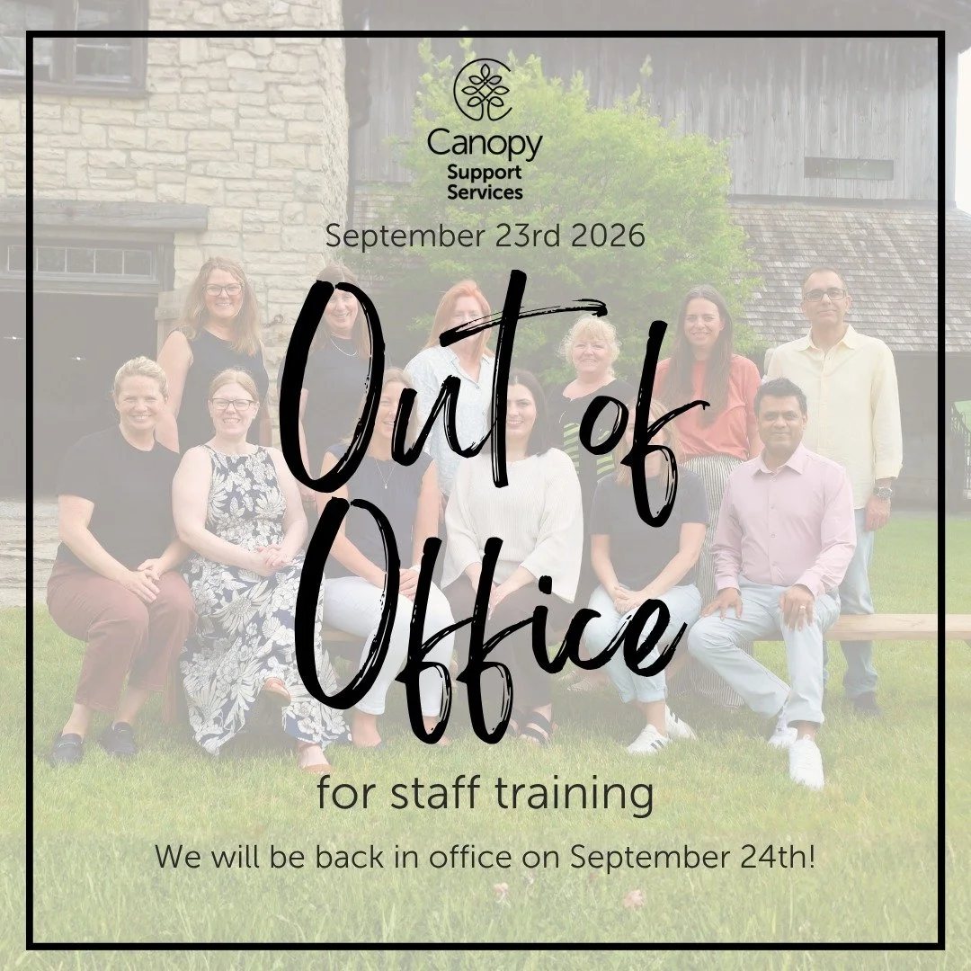 Canopy offices will be closed, tomorrow: Wednesday, September 23rd as our staff will be at off-site training for the day! 

Regular office hours resume on Thursday, September 24th! We'll see you then 👋
