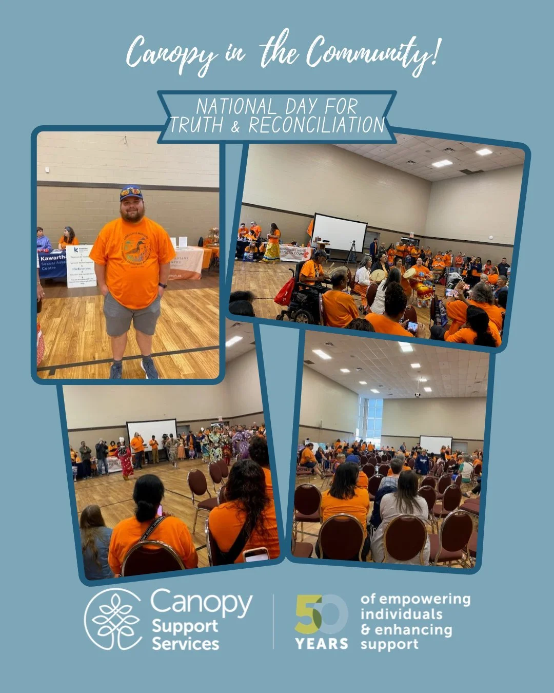 Today, Canopy came together with community members at various events held in our communities to honour the National Day for Truth and Reconciliation through learning, reflection, and connection.

We were grateful to hear from Knowledge Holders who co