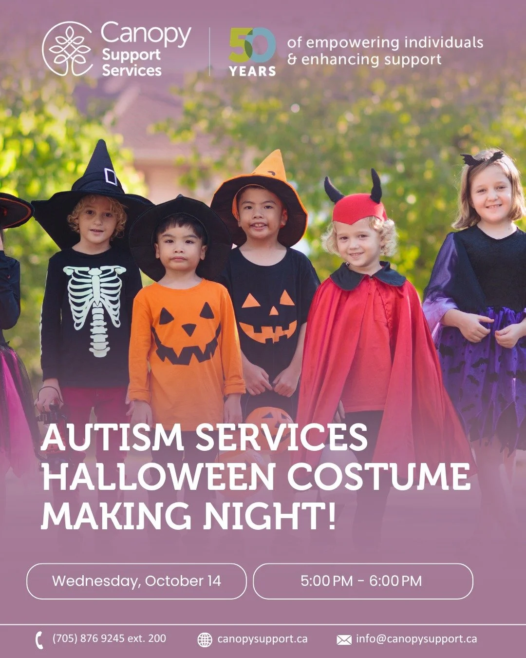 🎃👻 Halloween Costume &amp; Accessories Night 👻🎃

Calling all creative kids ages 10&ndash;14 with Autism Spectrum Disorder (ASD)! Join us for a fun-filled Halloween-themed evening where participants can design spooky decorations, create ghost cost