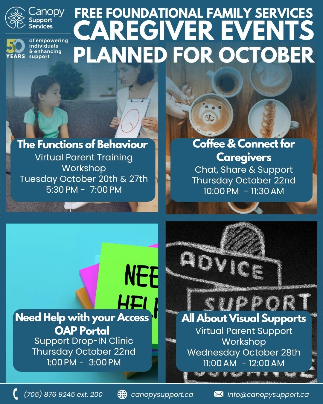 🍂 𝗢𝗰𝘁𝗼𝗯𝗲𝗿 𝗣𝗮𝗿𝗲𝗻𝘁 &amp; 𝗙𝗮𝗺𝗶𝗹𝘆 𝗟𝗲𝗮𝗿𝗻𝗶𝗻𝗴 𝗢𝗽𝗽𝗼𝗿𝘁𝘂𝗻𝗶𝘁𝗶𝗲𝘀 🍂

This October, join us for a variety of free learning and support opportunities designed for parents, caregivers, and families of children and youth with