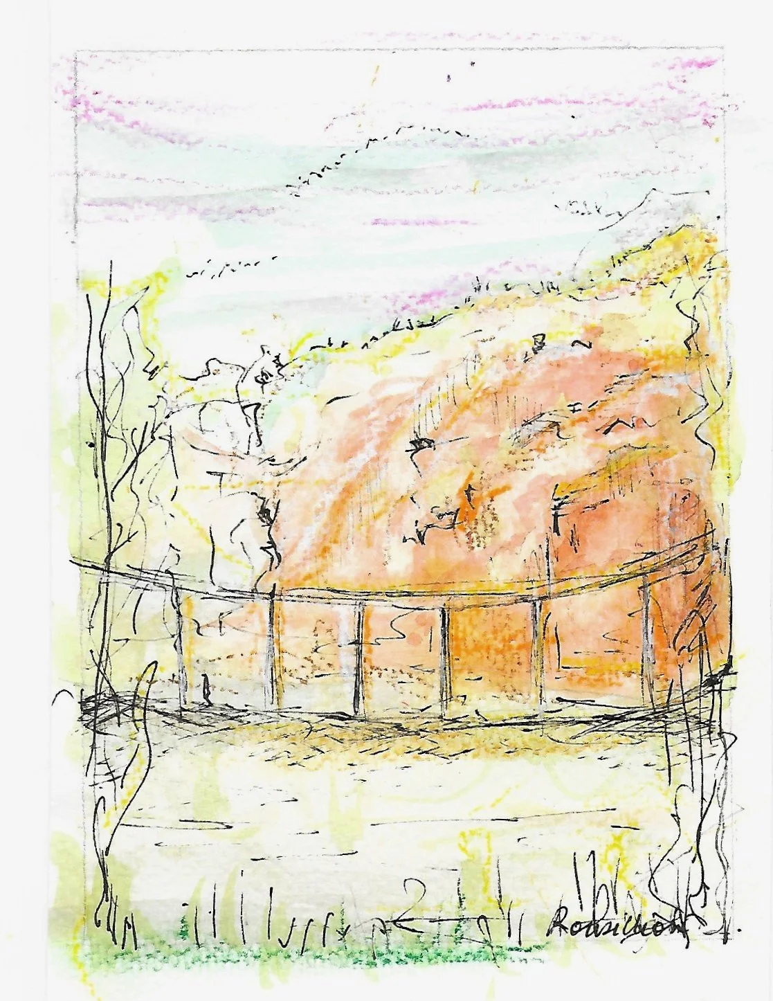 Roussillon landscape illustration