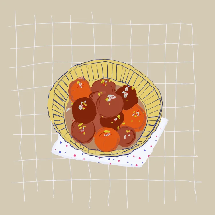 Gulab jamun illustration