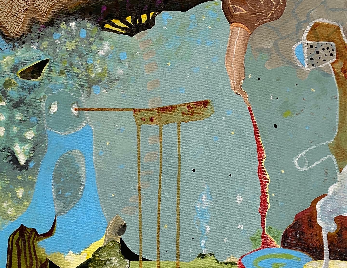 Residue, 2022, 25 x 45cm
Vinyl Emulsion & Acrylic on Canvas