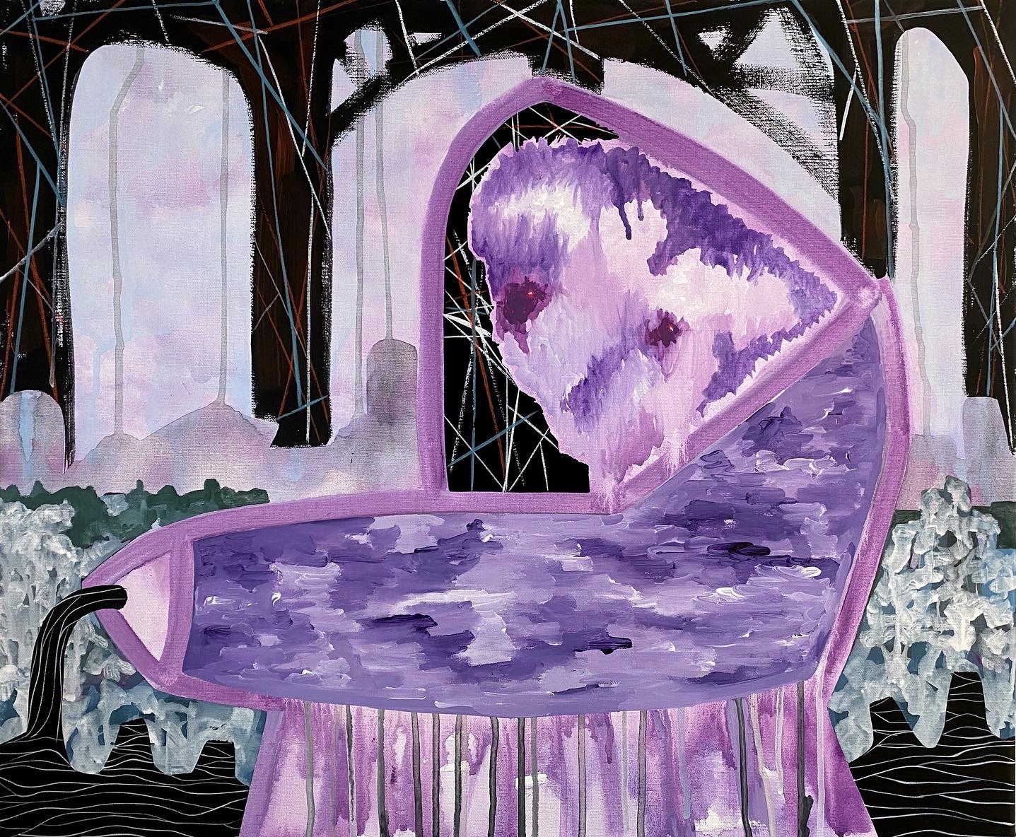 Oil Stick, 2022, 50 x 60cm
Vinyl Emulsion &Acrylic on Linen