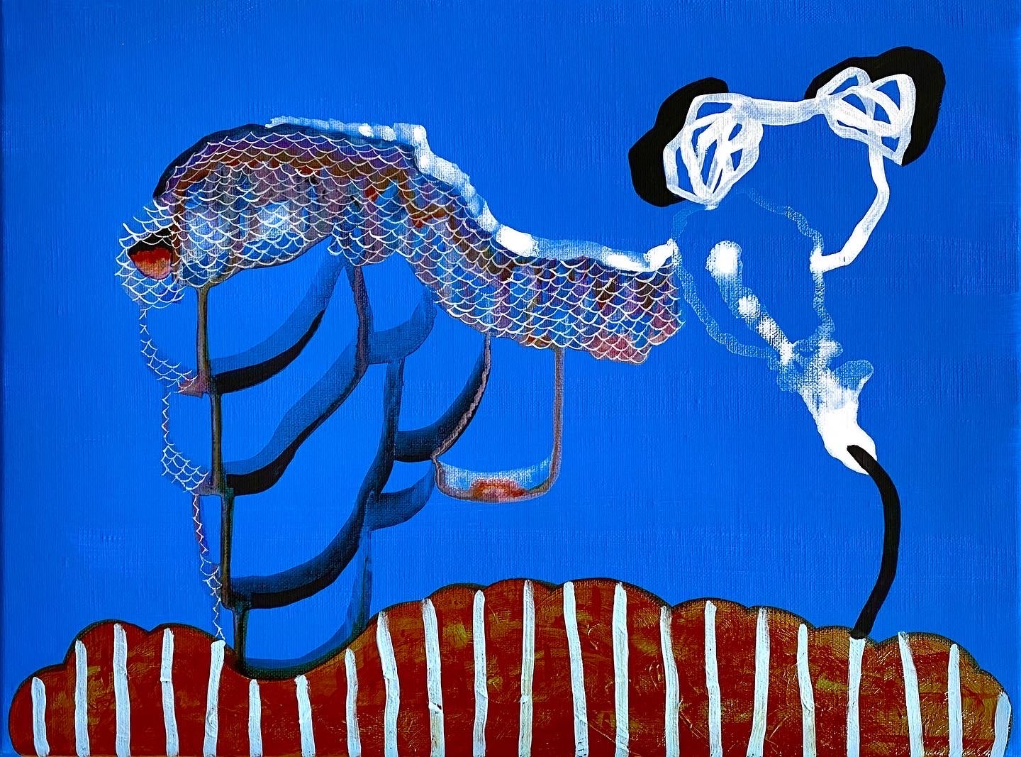 Greasy Pool, 2022, 30 x 40 cm
Vinyl Emulsion & Acrylic on Linen