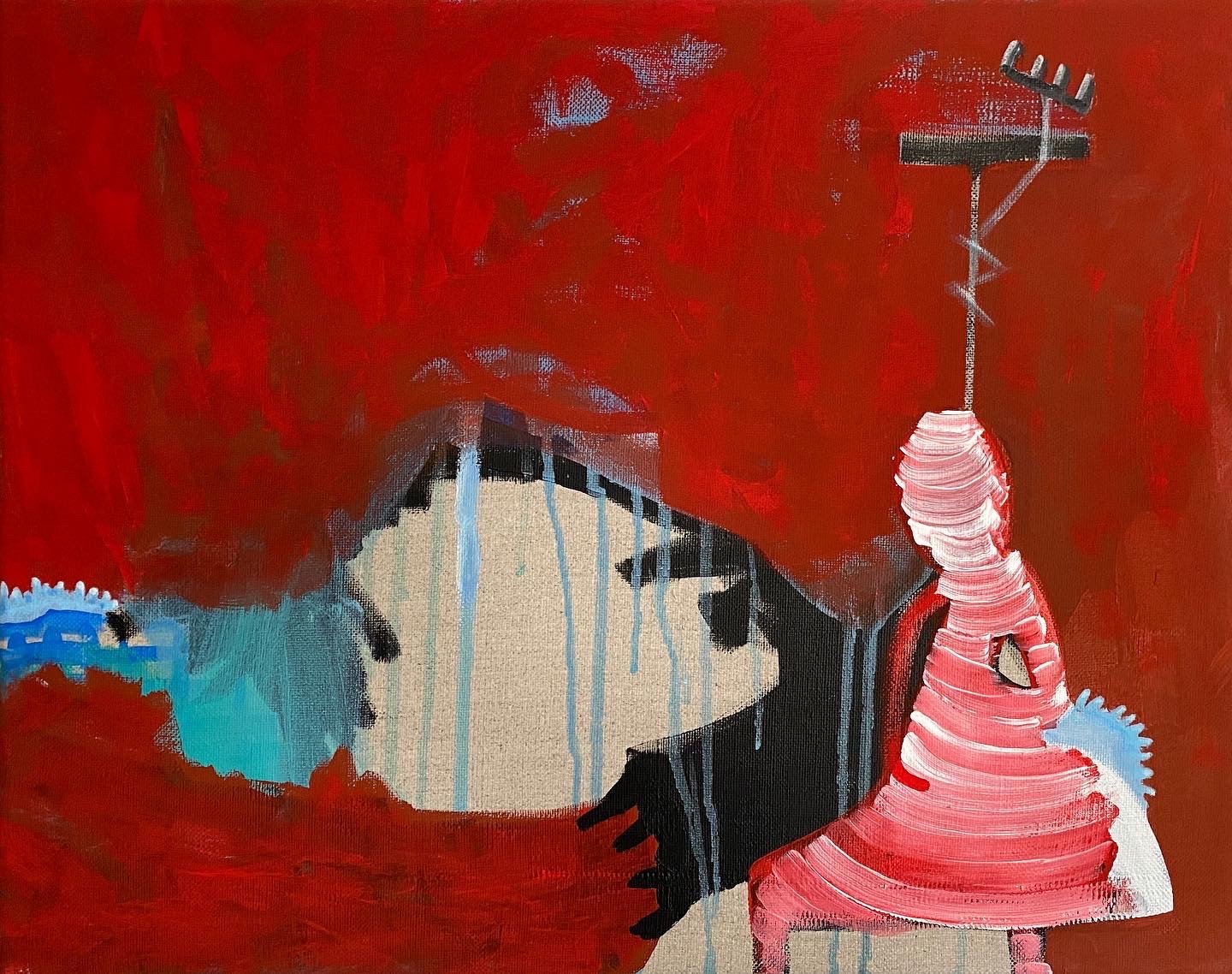Spells of Rain, 2022, 40 x 50cm
Vinyl Emulsion & Acrylic on Linen