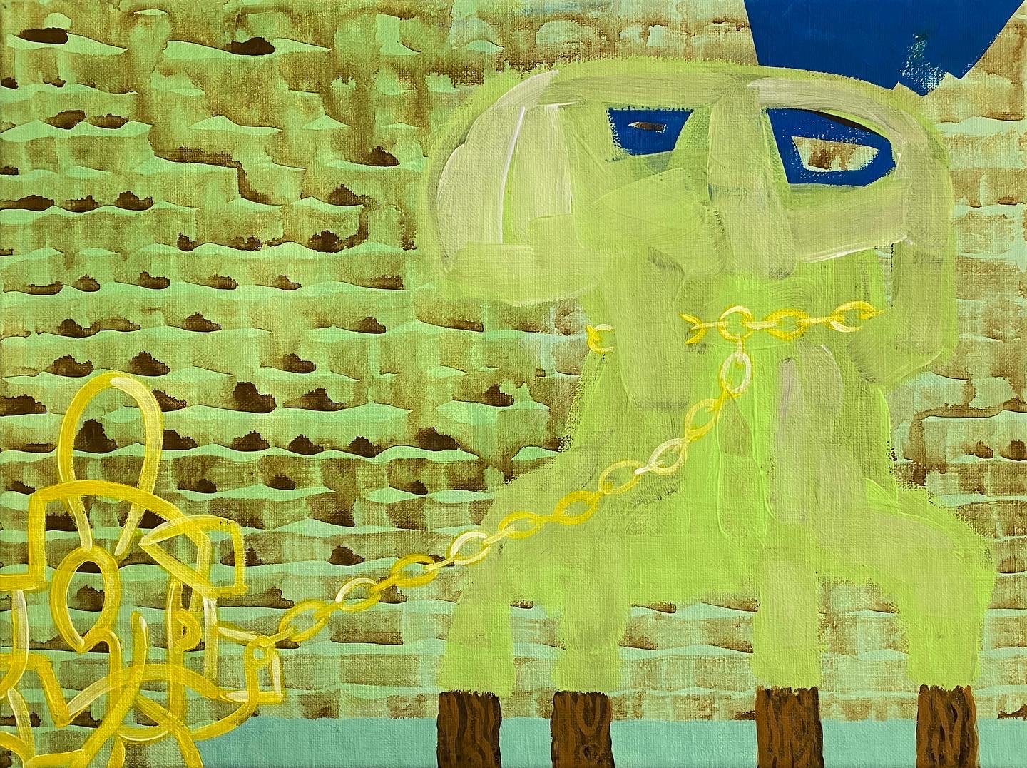 Plaything, 2022, 30 x 40cm
Vinyl Emulsion & Acrylic on Linen