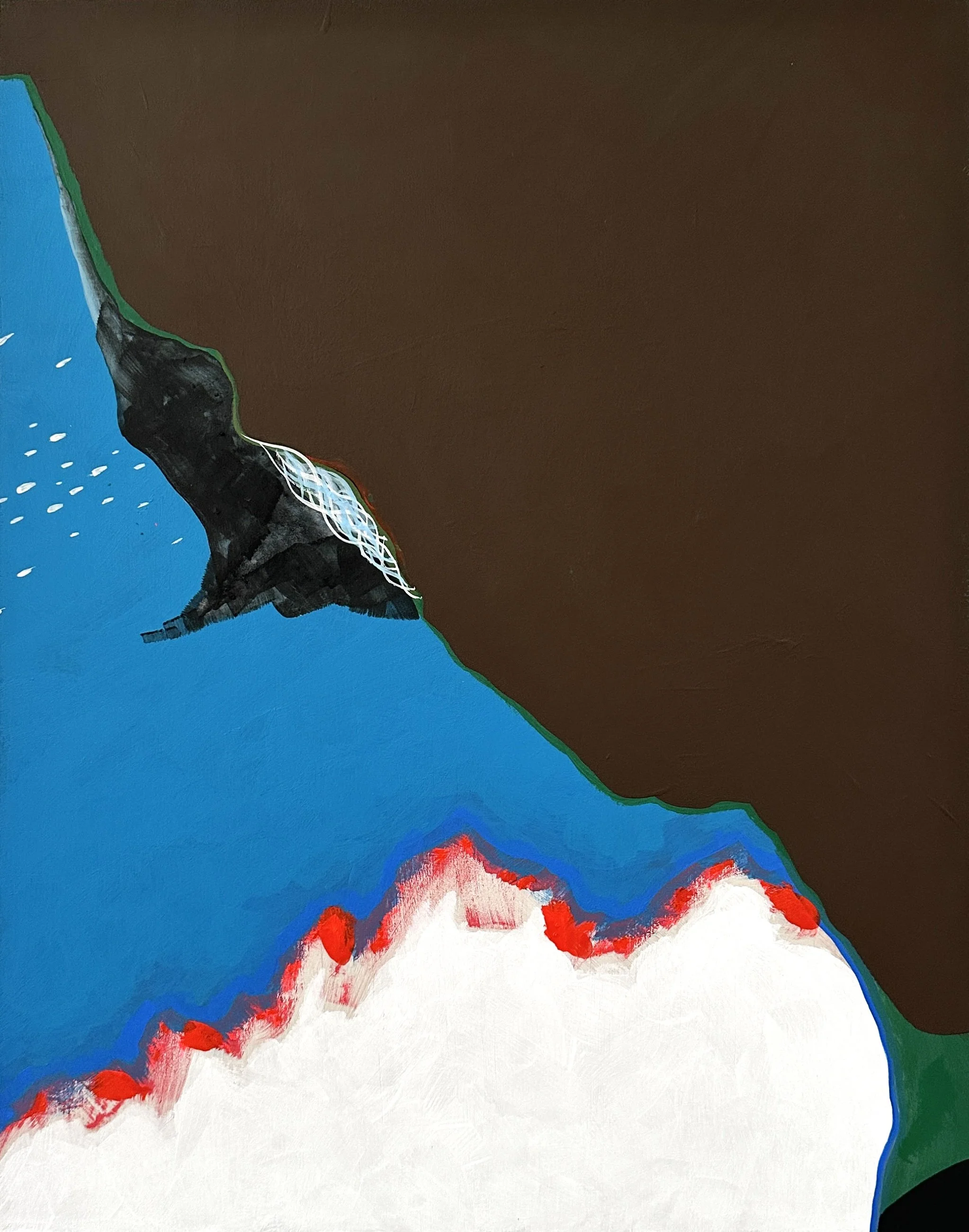 Obscurely Registered, GPS Denied 2026
Vinyl Emulsion & Acrylic on Wood Panel 
35.5 x 28 cm