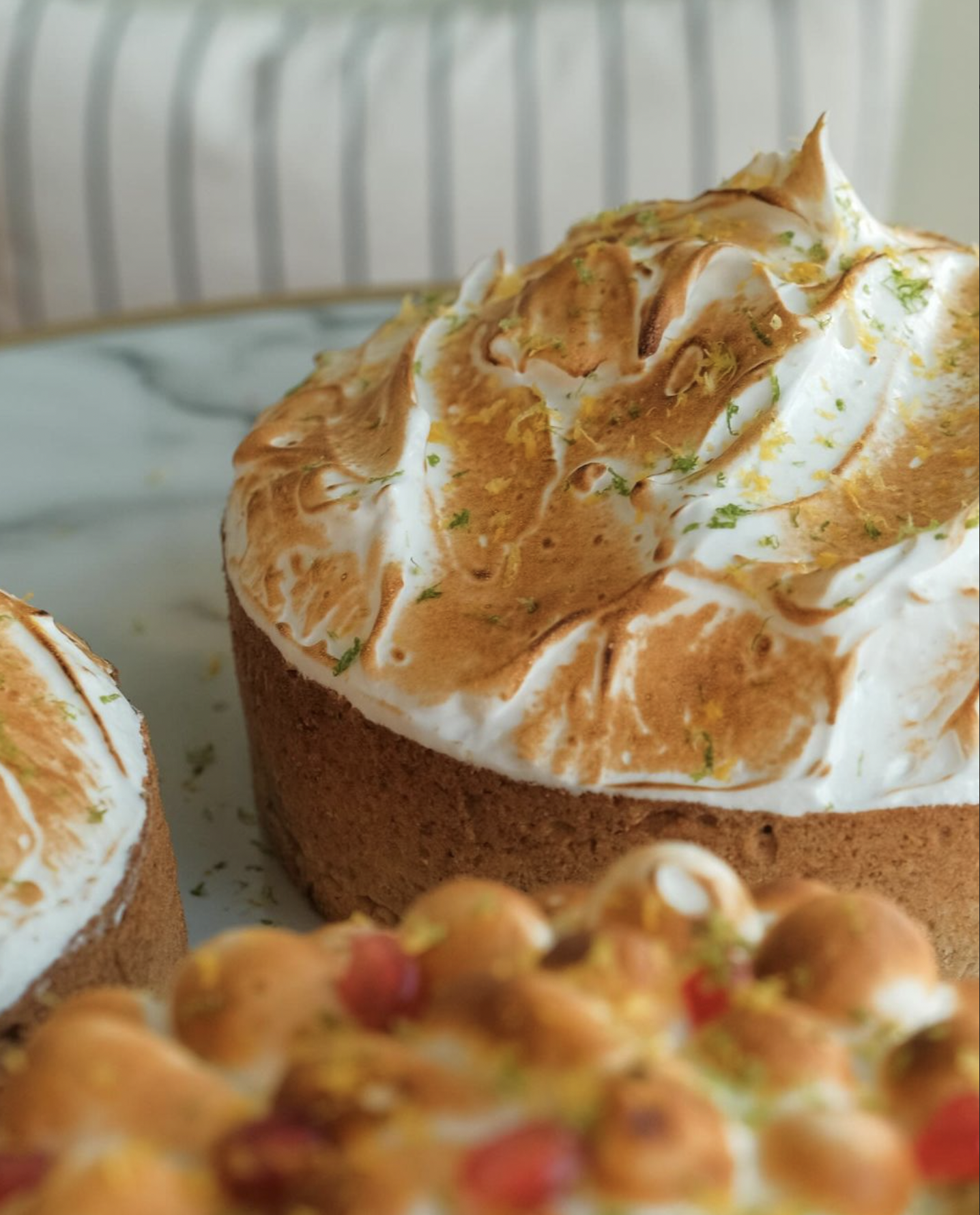 Tarte citron meringuée gastronomique réalisée par un chef privé dans les Landes – dessert raffiné cuisine sud-ouest