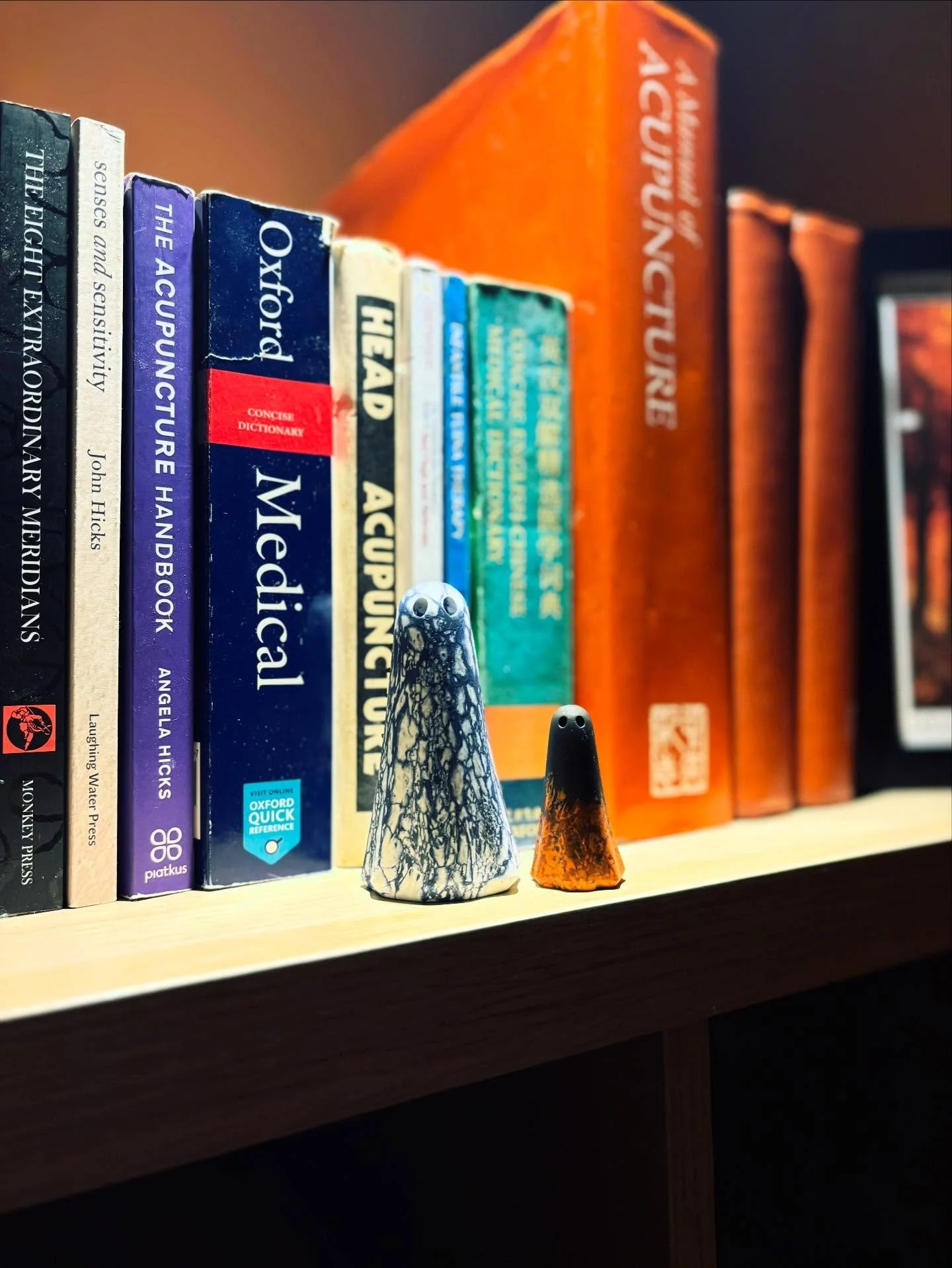 &bull; 👻 &bull;

These two sit on my home office shelf, keeping me company while I write, work, learn, and dream up the next season of my practice. A small reminder that even in quiet corners, there&rsquo;s room for wonder. 

These teeny ghosts remi