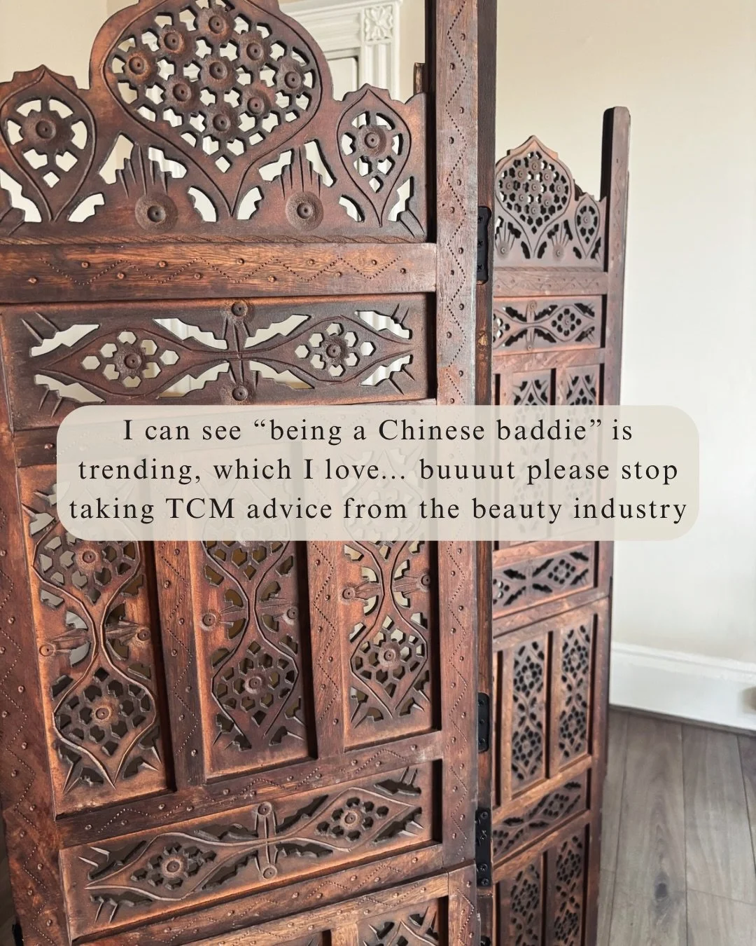 **A loving little reality check.**

I&rsquo;m fully here for the rise of Chinese medicine in mainstream wellness but TCM isn&rsquo;t one-size-fits-all advice service and it should never be seen that way. 

In a world of &lsquo;take two paracetamol an