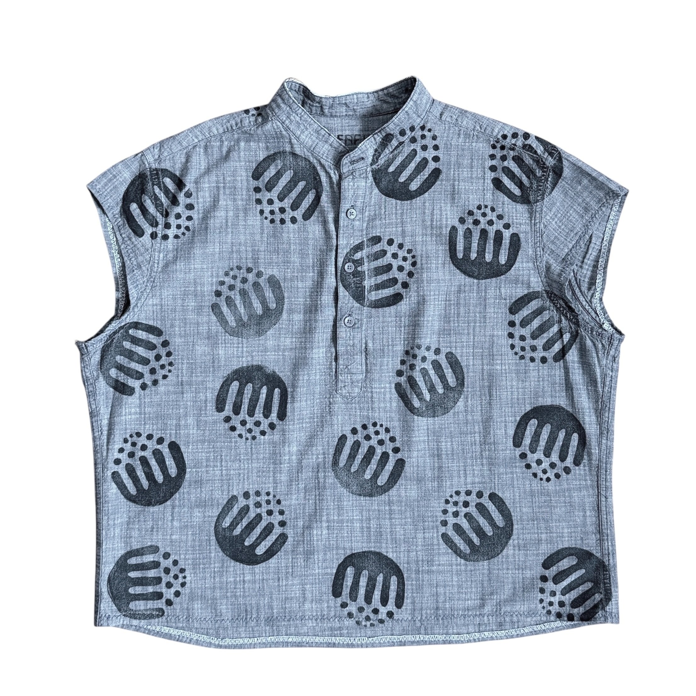 Artisan Hand-Stamped Chambray Top