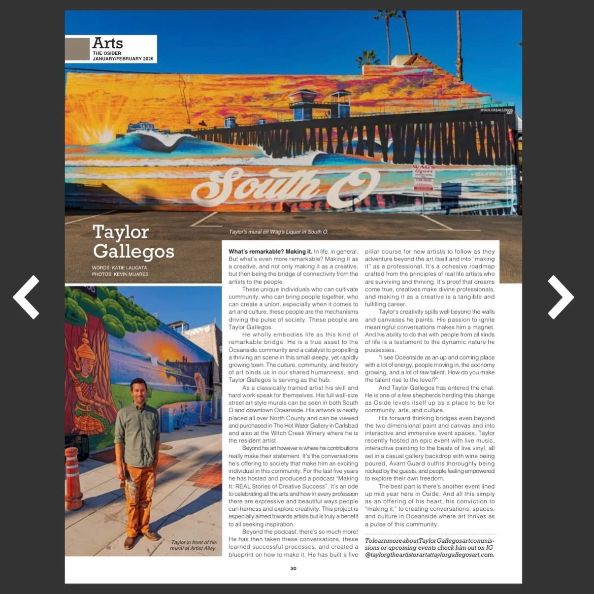 I got featured in an article in The Osider Magazine!!!
&bull;
View the full article on their website! I feel very honored, and I&rsquo;m excited to be a part of, and watch where the art of Oceanside grows on into time!! Huge thank you to @mermaid_gyp