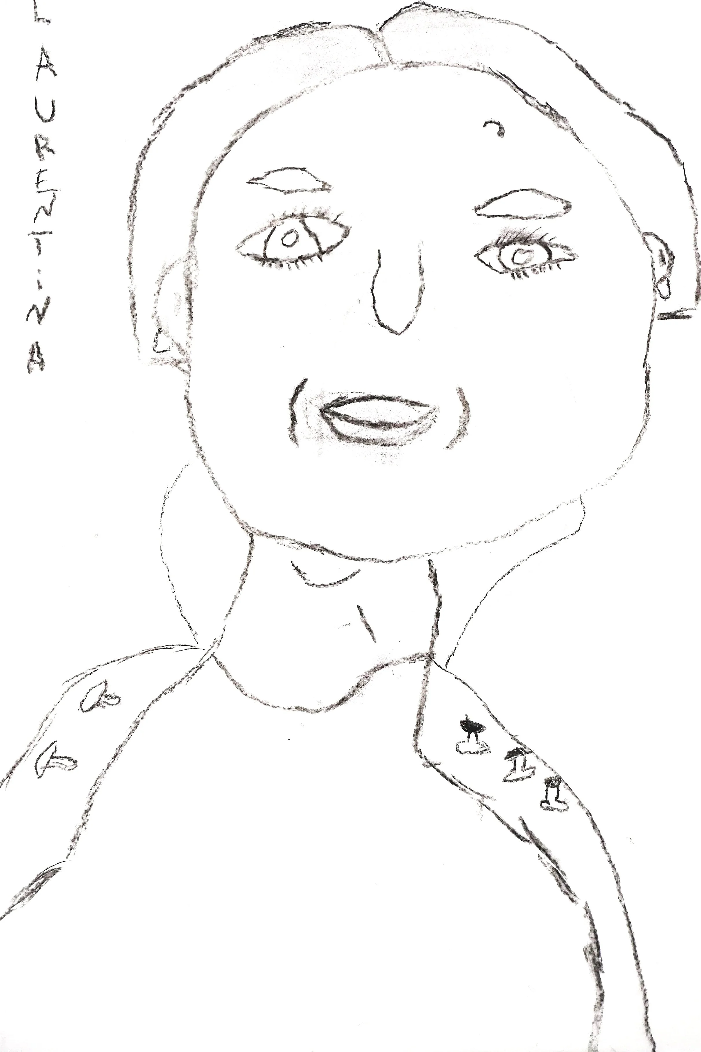 Retrato de Laurentina desenhado por Santiago