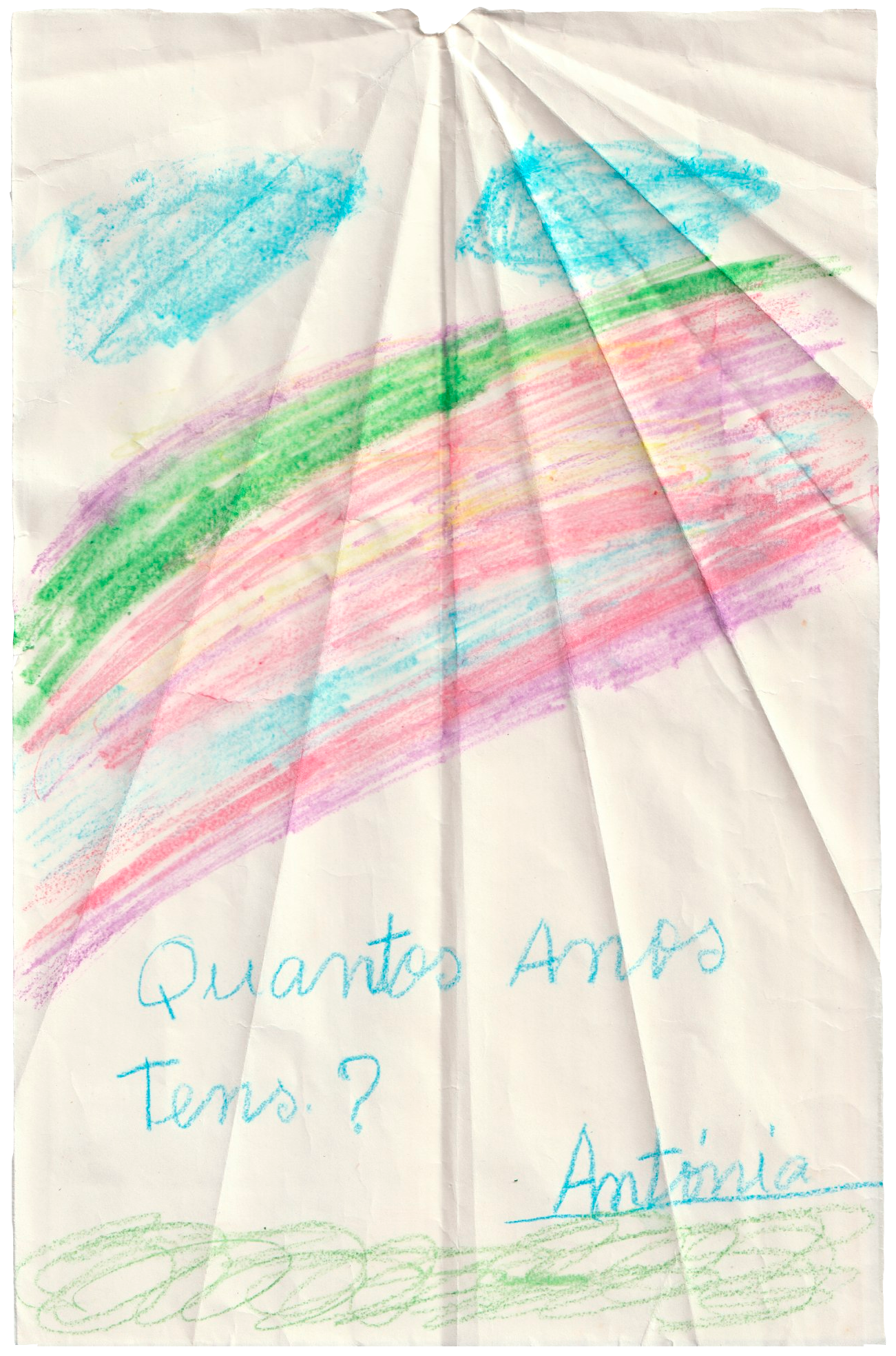 Avião de papel ilustrado por  Maria Antónia Lopes .