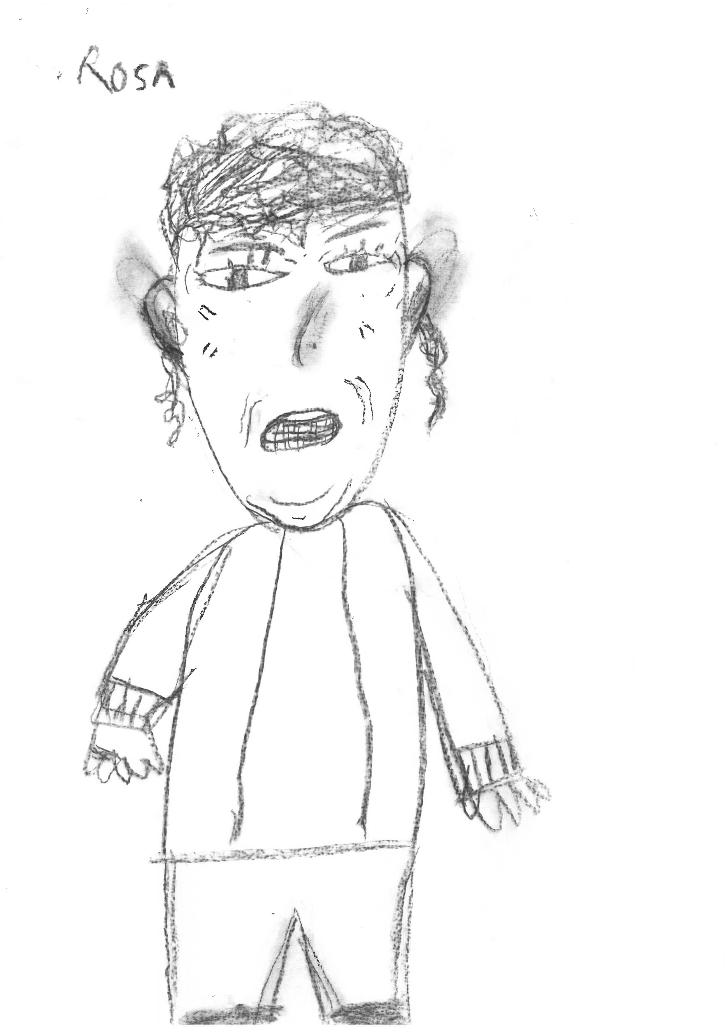 Retrato de  Rosa Melo , desenhado por  Oscar Robalo .