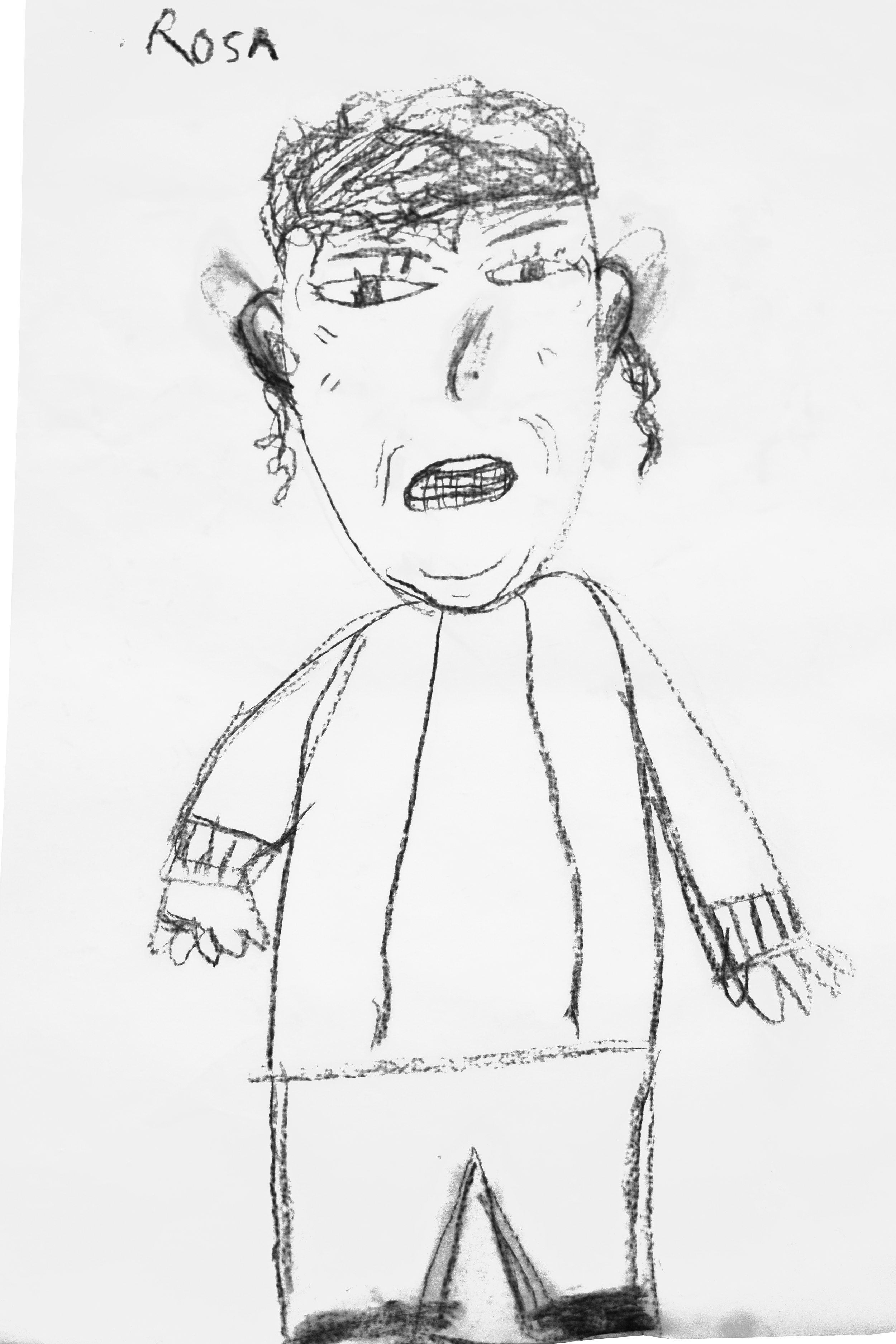 Retrato de  Rosa Melo , desenhado por  Oscar Robalo .