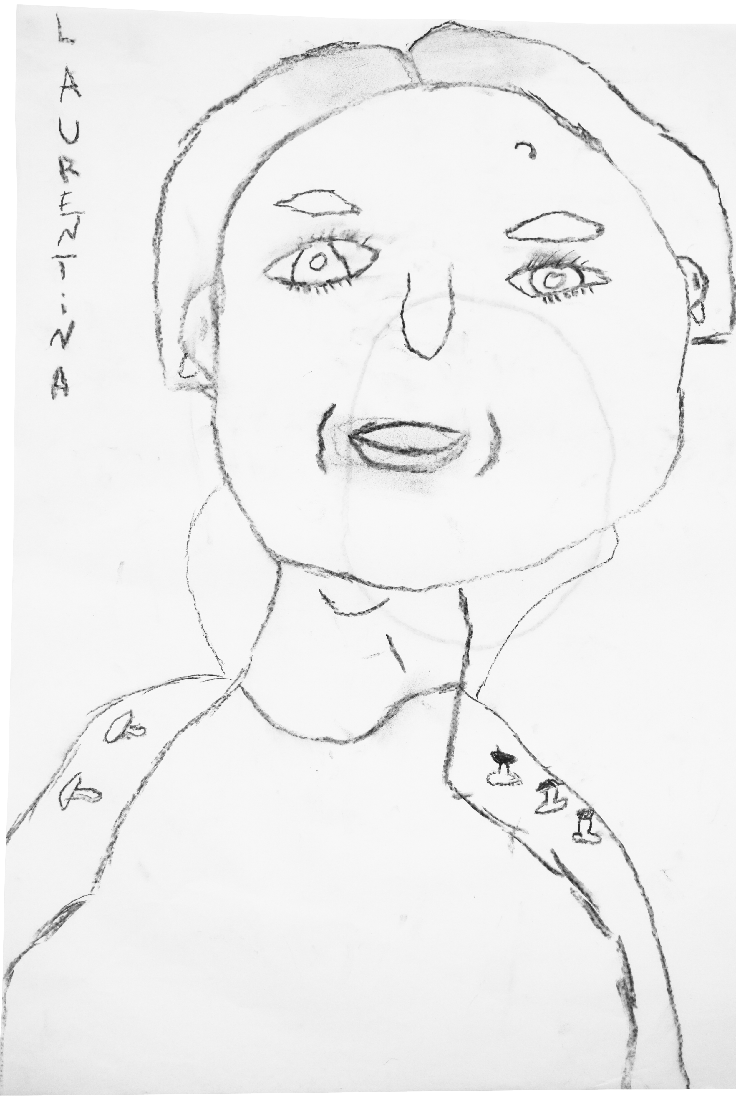 Retrato de  Laurentina Silva , desenhado por  Santiago Abrantes .