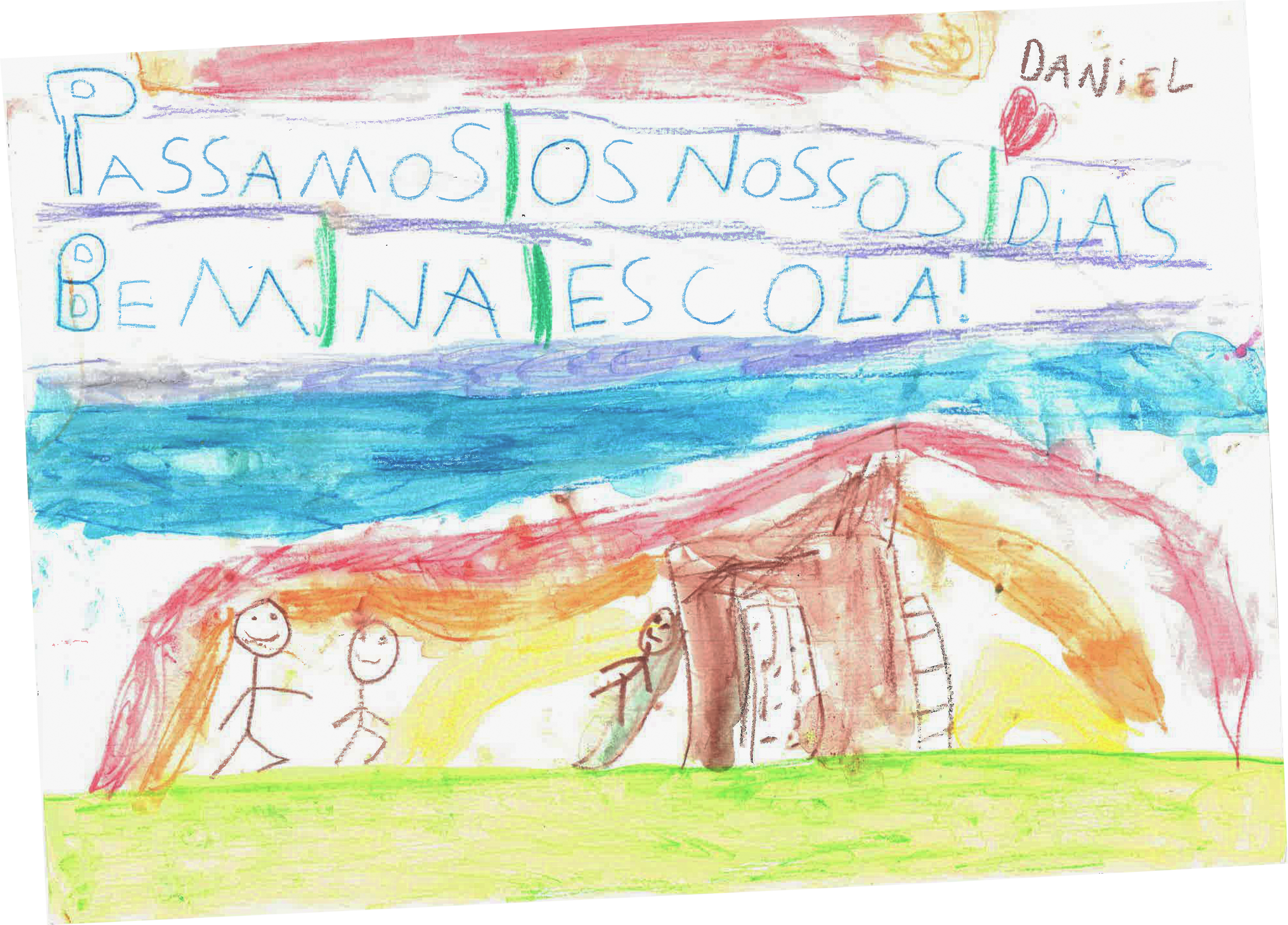 Avião de papel ilustrado por  Daniel Rosa .
