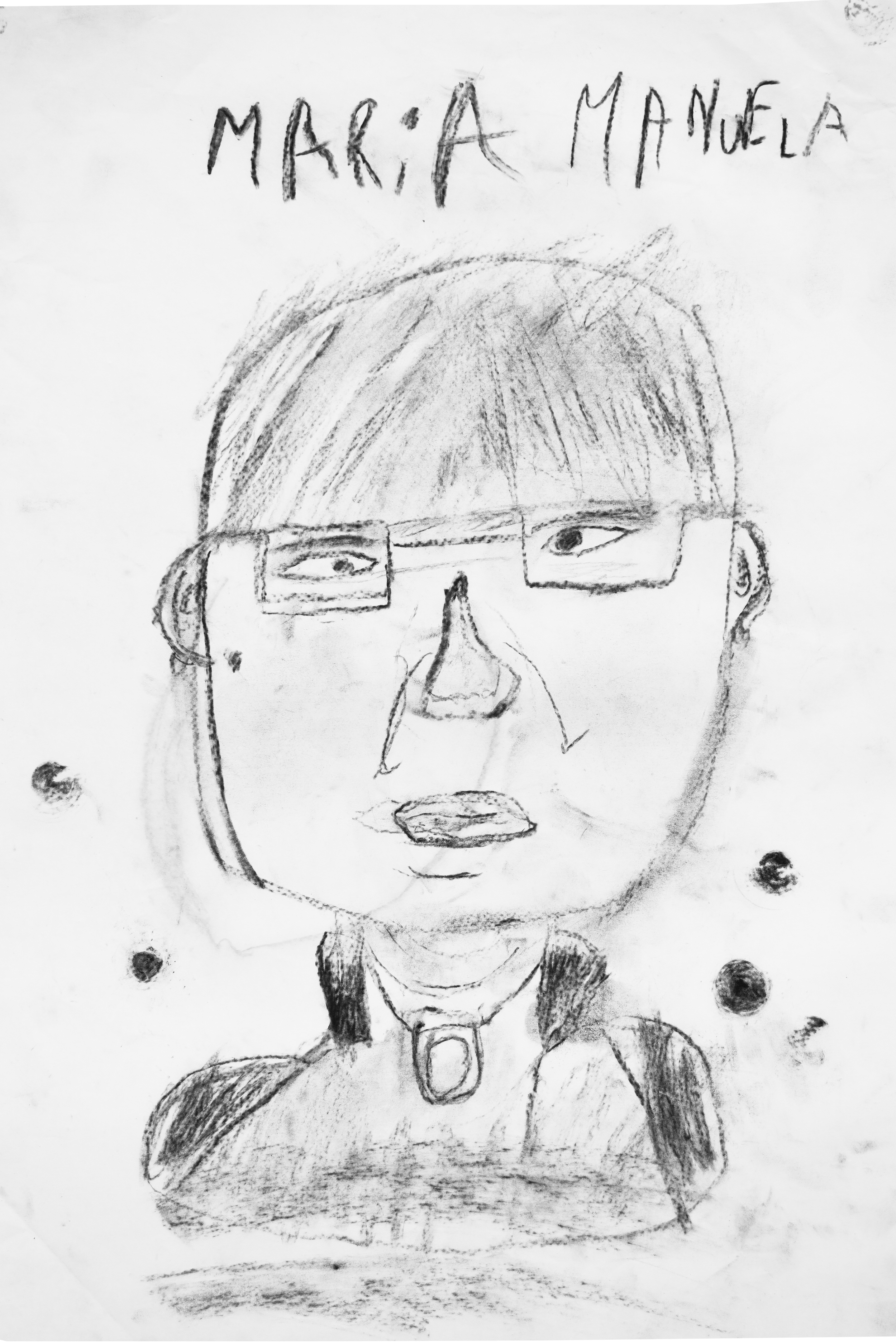 Retrato de  Maria Manuela Pratas , desenhado por  Farhan Sayed .