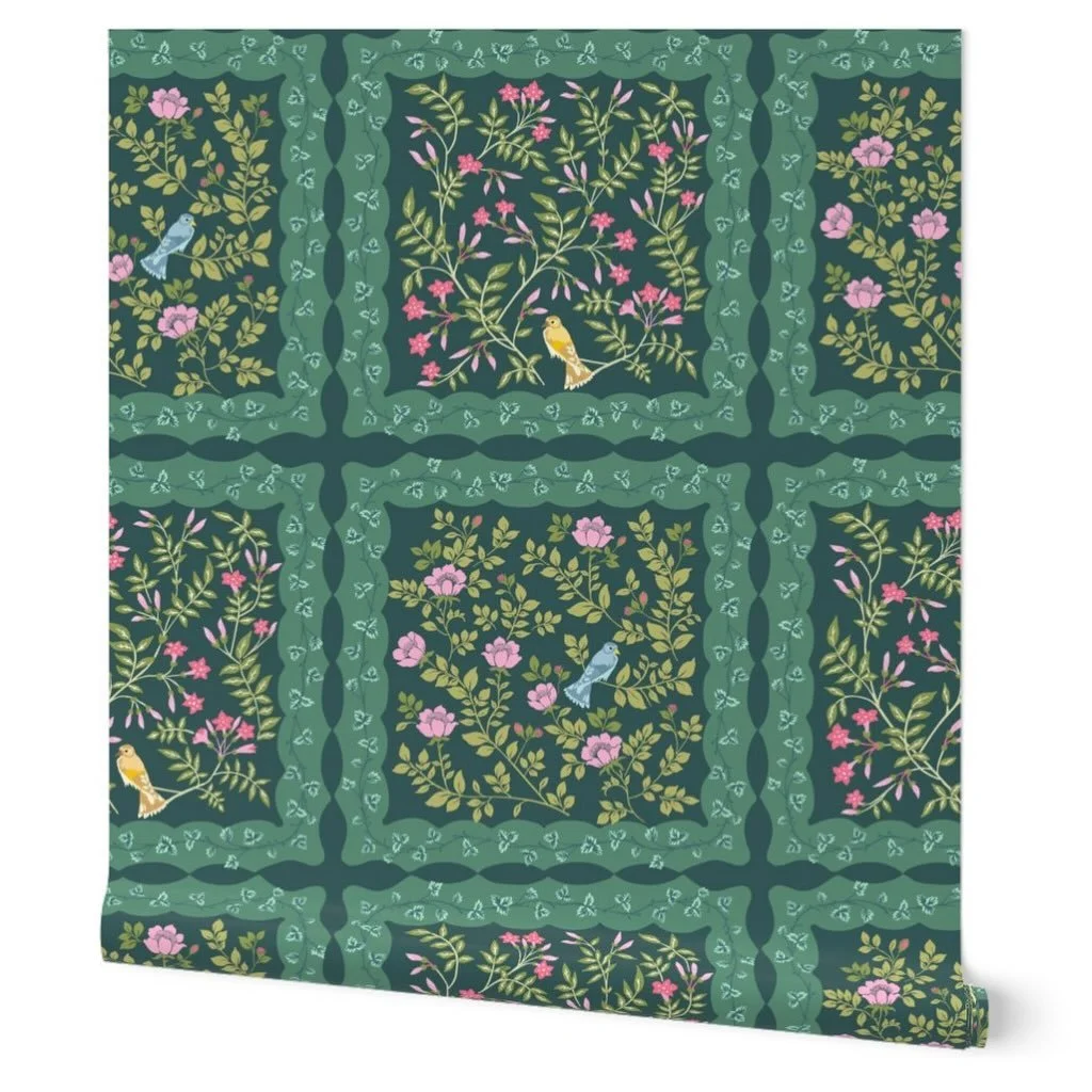 🌿✨ Introducing my design for this week&rsquo;s Garden Tapestry challenge on Spoonflower! ✨🌿
This piece, &ldquo;Medieval Garden Tapestry w/ Birds &amp; Florals Botanical Panel,&rdquo; was inspired by the stunning tapestries of the 1500s, but with a 
