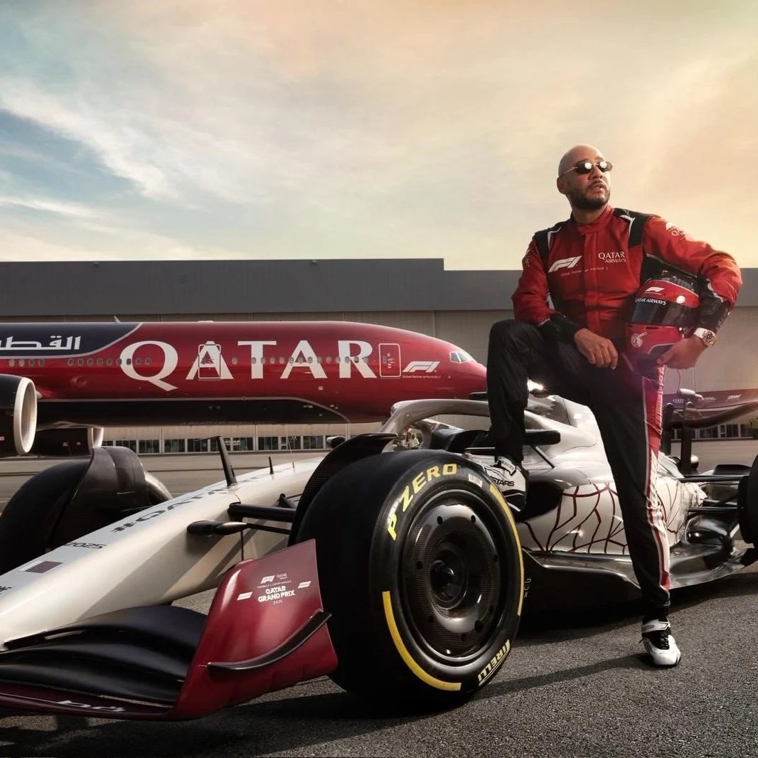 Qatar Airways Debuts Swizz Beatz–Designed F1 Aircraft With Flypast at the Qatar Grand Prix