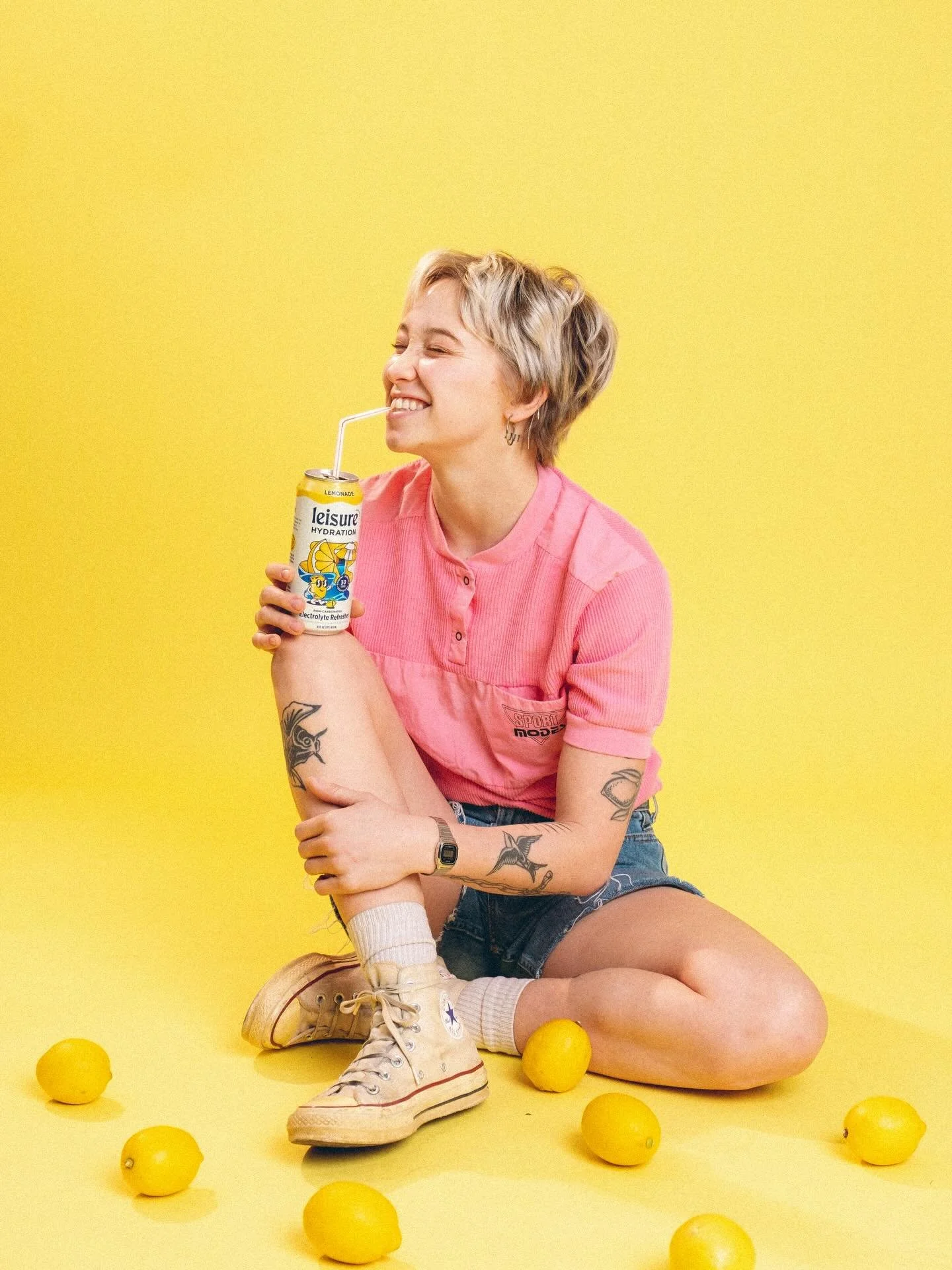 Shooting photo campaigns for brands that never hired me pt.3 @leisureproject.co 🍋

Yellow backdrop, fun colors, and lemons&hellip; oh and lots of laughs 😅🕺

Stoked w/how these turned out! 🔥

CREW:
- Talent: @mkennajoe &amp; @xyle.altura
- BTS: @t