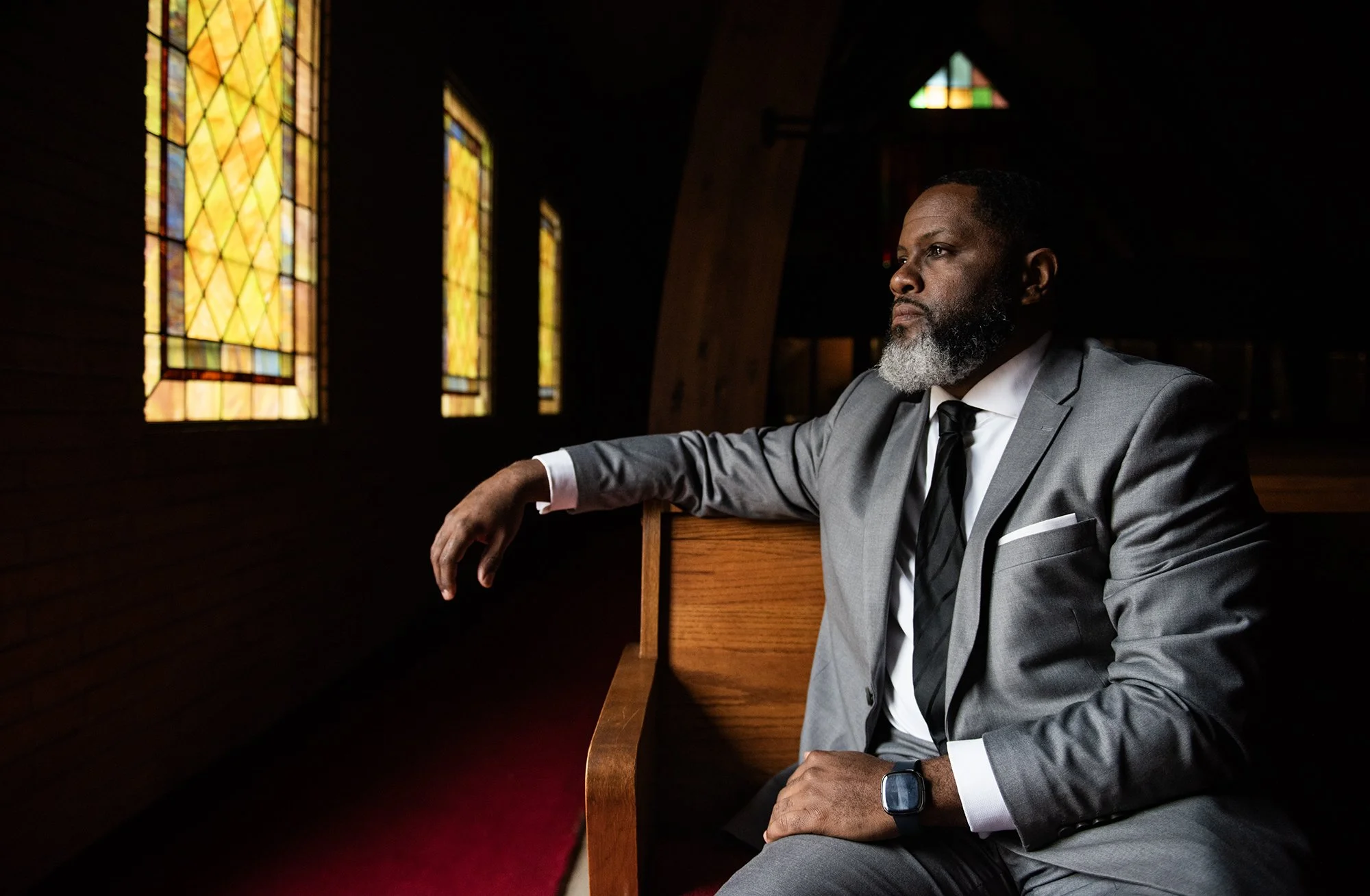  Pastor Sapada Thomas sits for a portrait at Central United Methodist Church in Jackson, Miss., on Jan. 23, 2024.  [Clarion Ledger] 