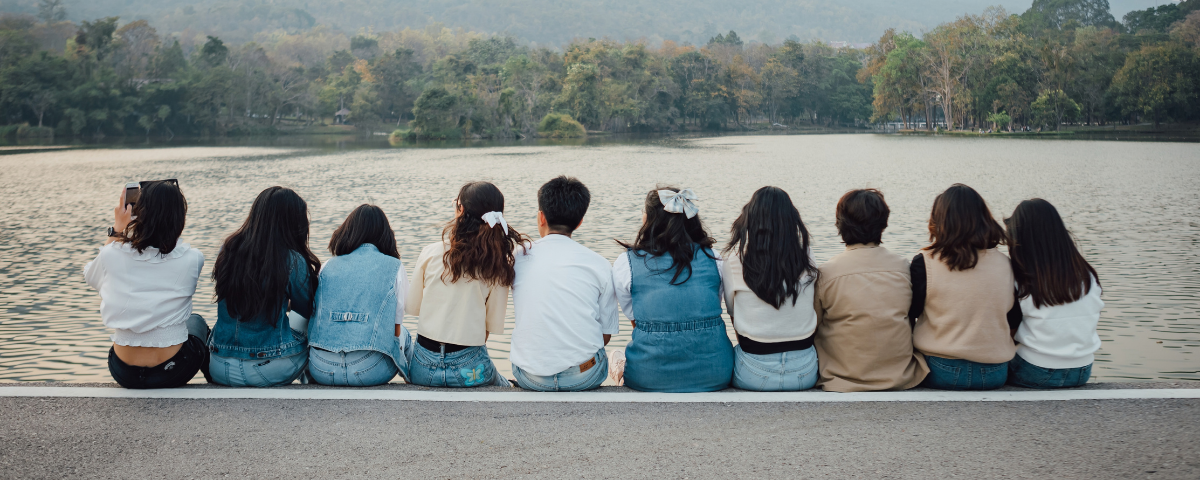 group of young people sitting in a calm view in bremerton, washington
