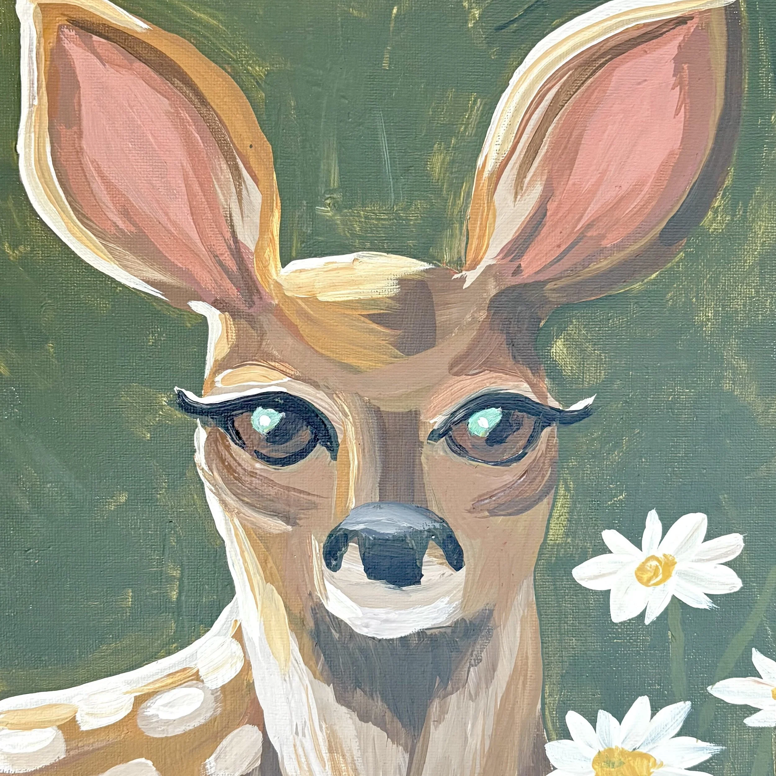 Sip and Create Fawn with Daisies