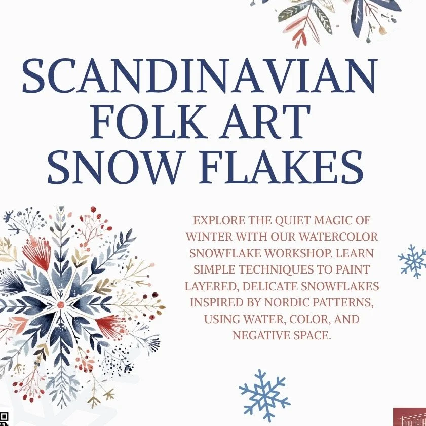 Watercolor Scandinavian Snowflakes