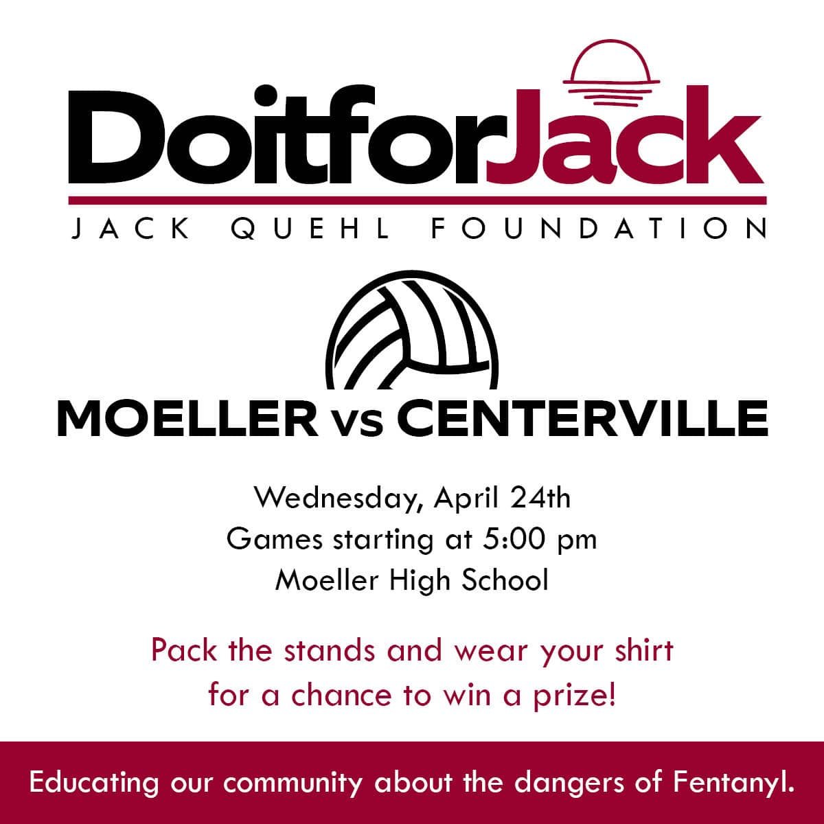 DOITFORJACK Night is back! Come watch some awesome volleyball and support our mission. The Student Run Business will be selling the navy with white shirts on Tuesday morning  in the lobby for $15. Everyone who shows up in a DIFJ shirt (any of our shi