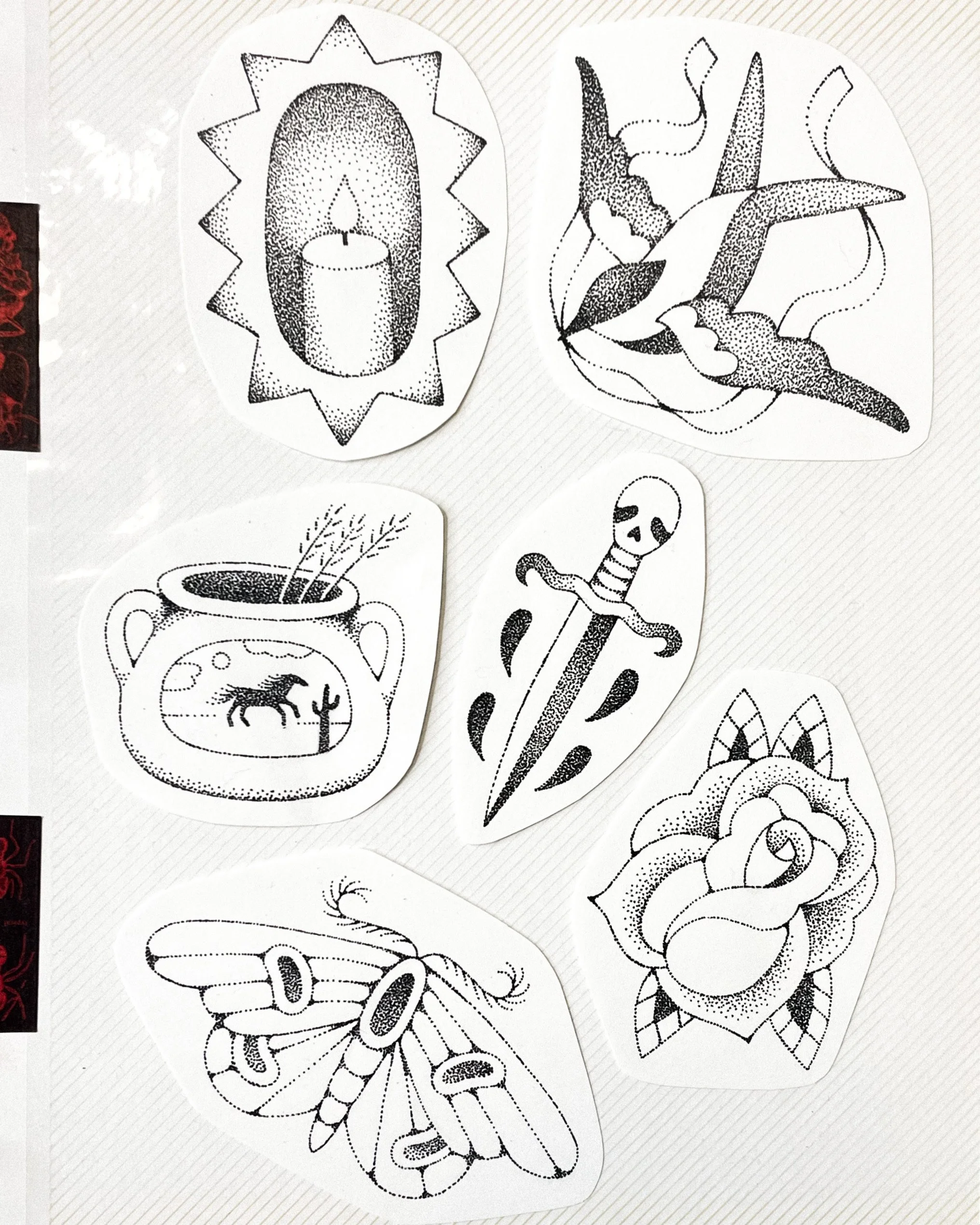 Available Flash by Arin @arsonarin at Birdhouse Tattoo 