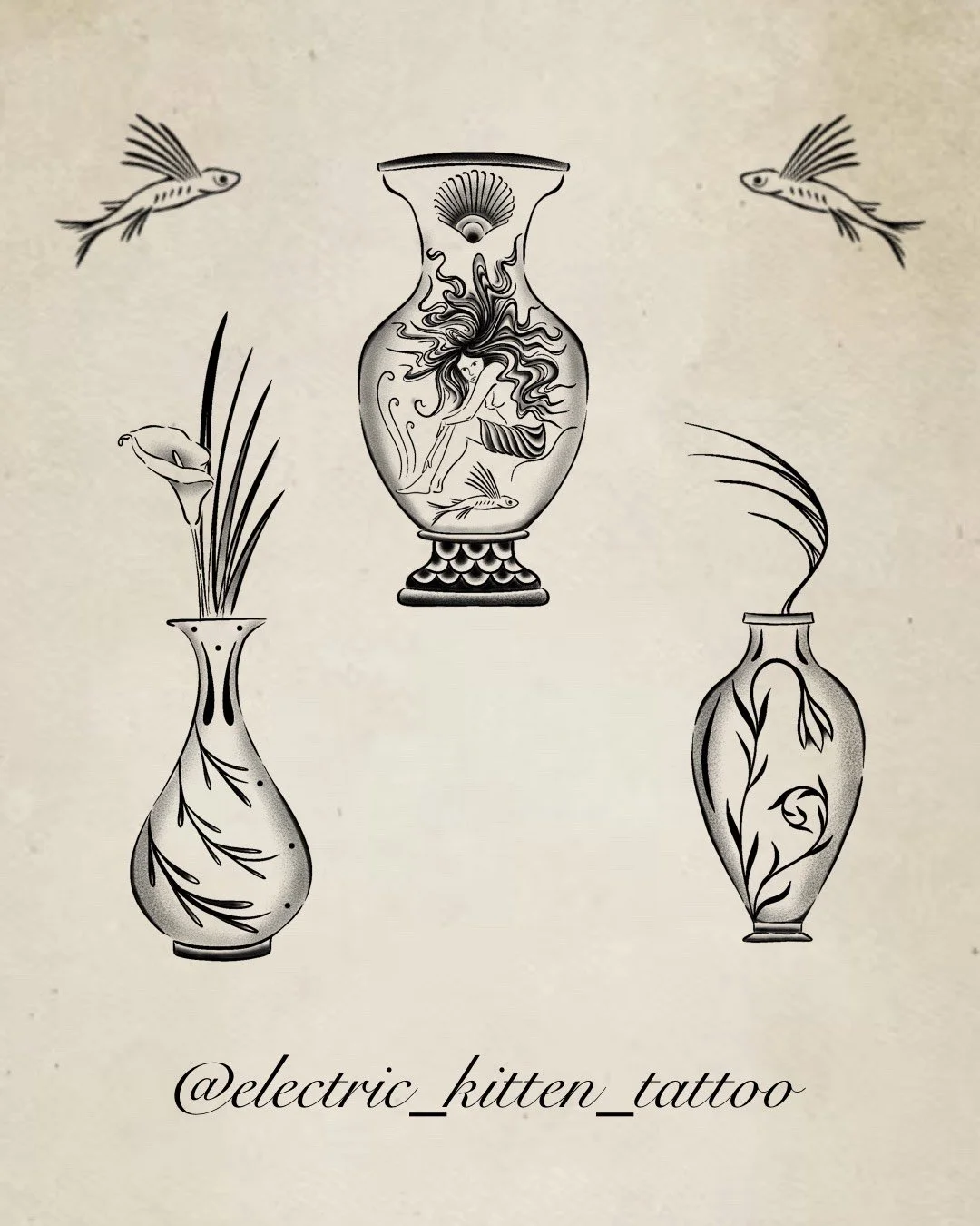 Available flash by Danielle @electric_kitten_tattoo