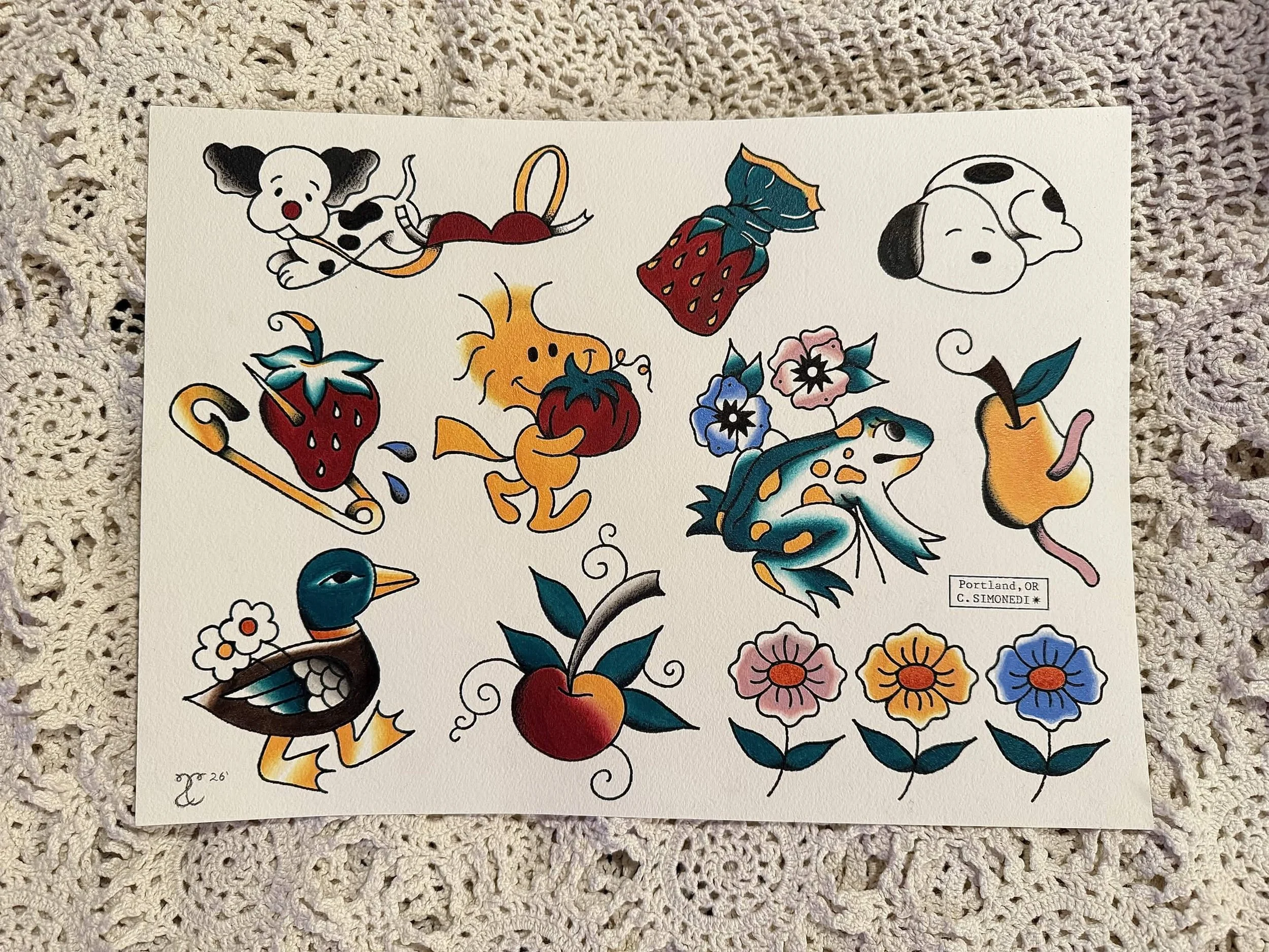 Available Flash Designs by Crysta @your.bloodytattoo