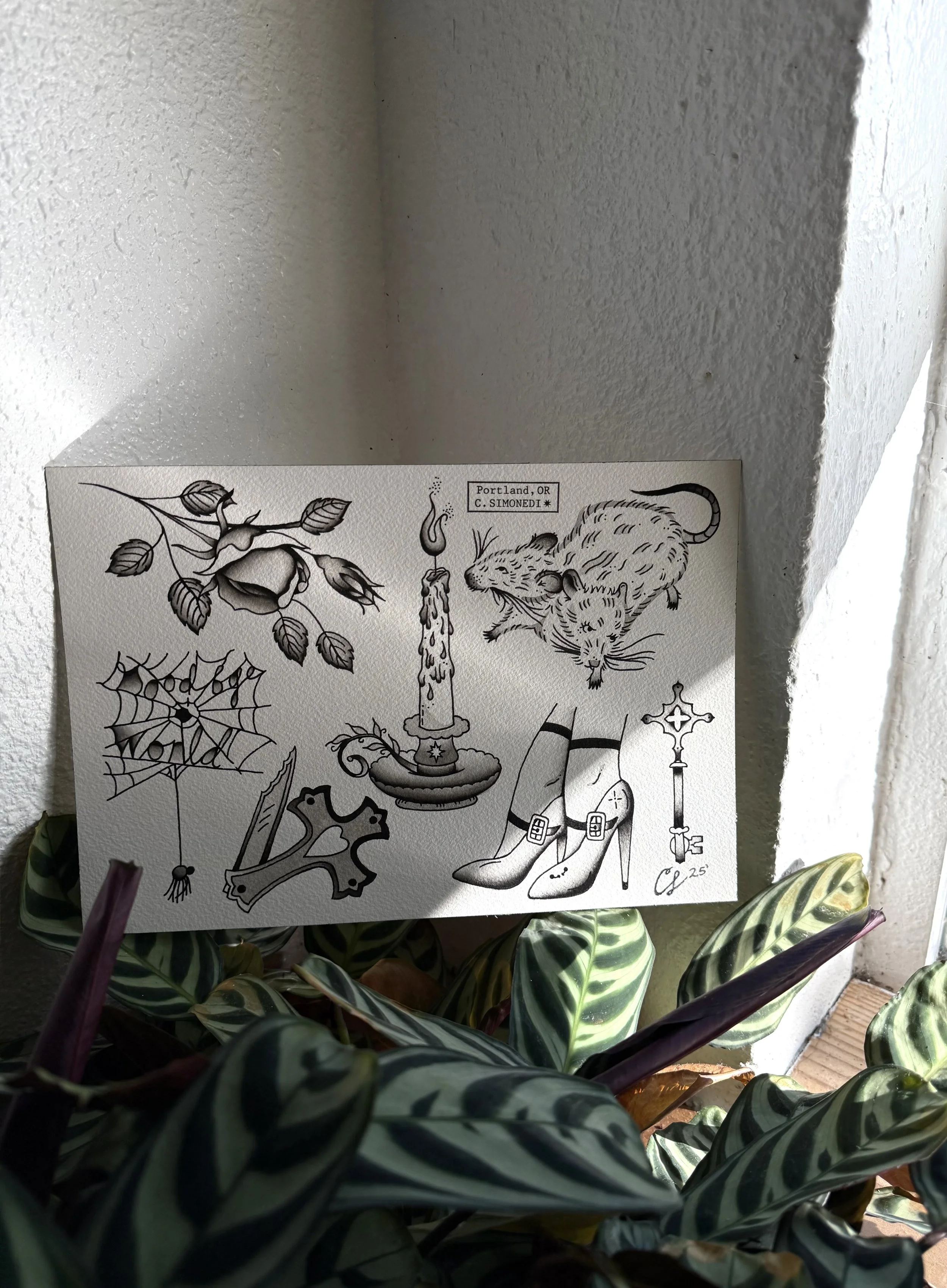 Available Flash Designs by Crysta @your.bloodytattoo