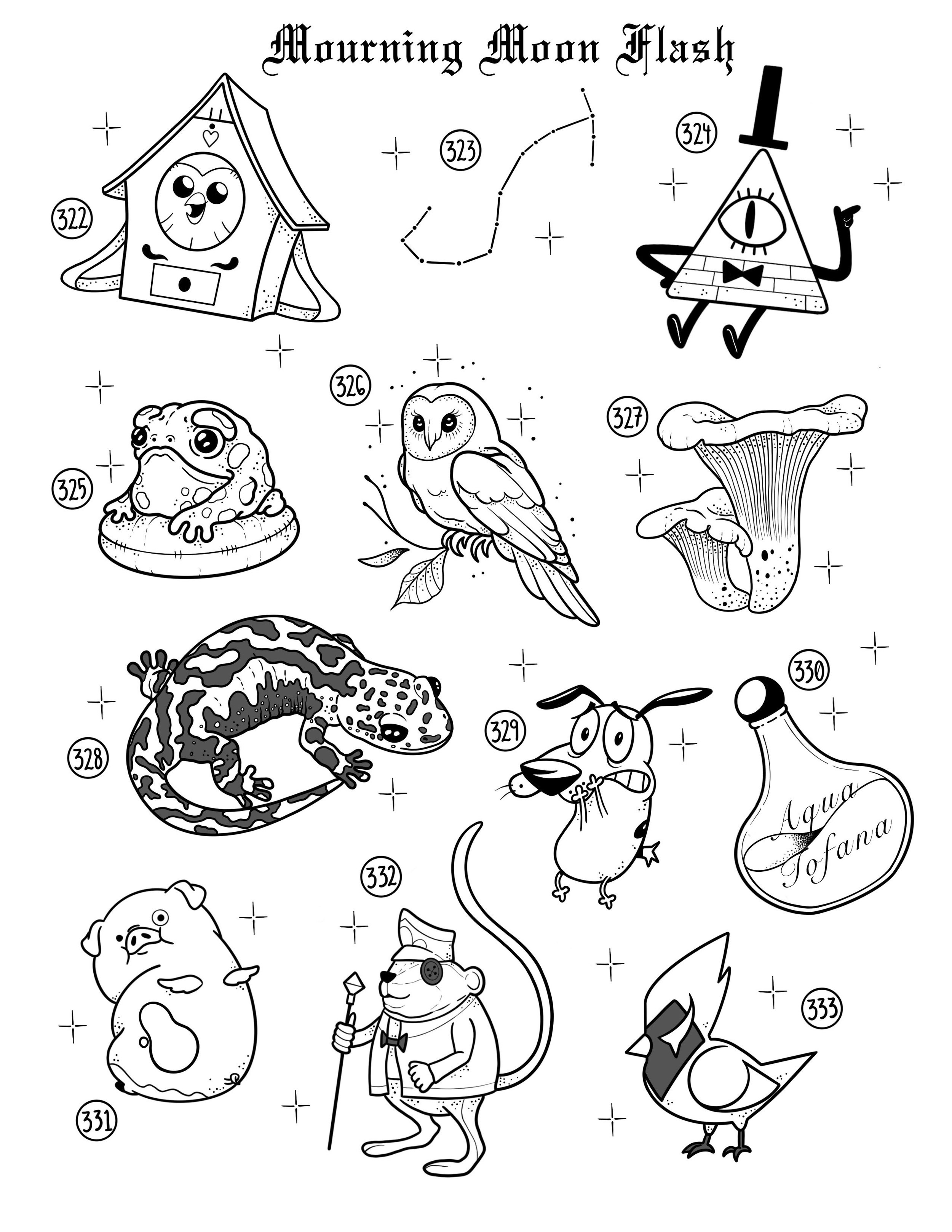Available Flash Designs by Katya @peachdoestattoos