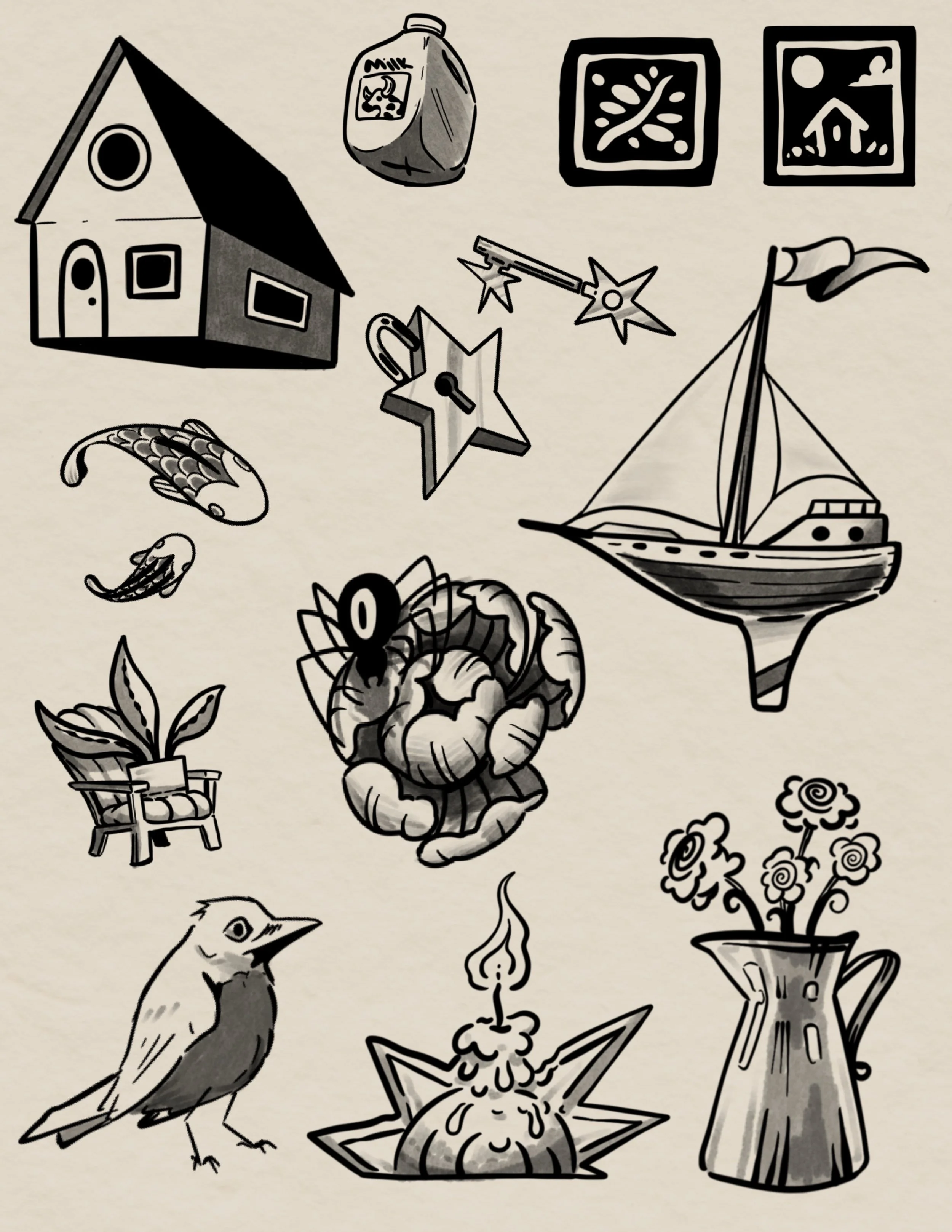 Available Flash by Mitchell @teebirdtattoo