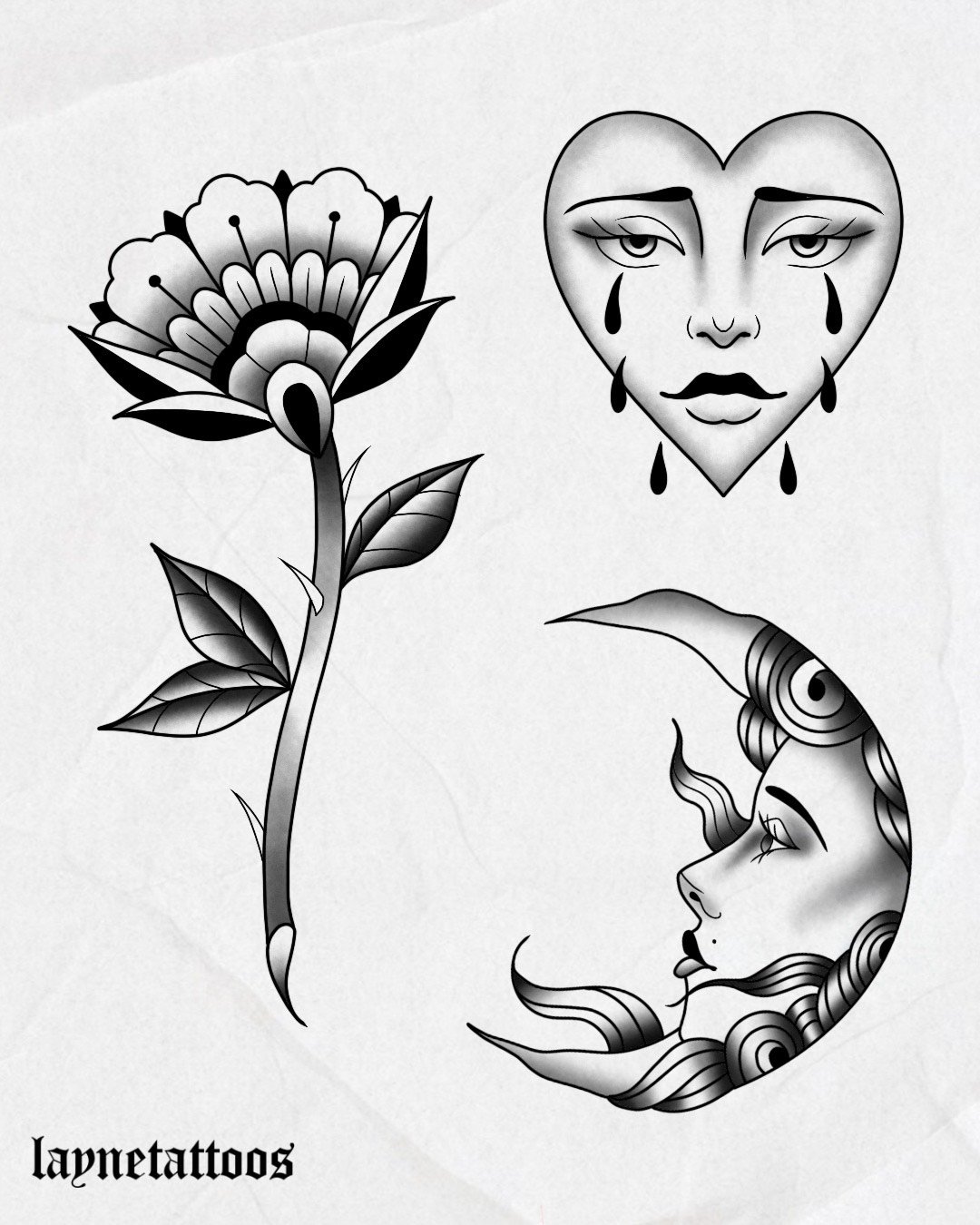 Available Flash Designs by Layne @laynetattoos