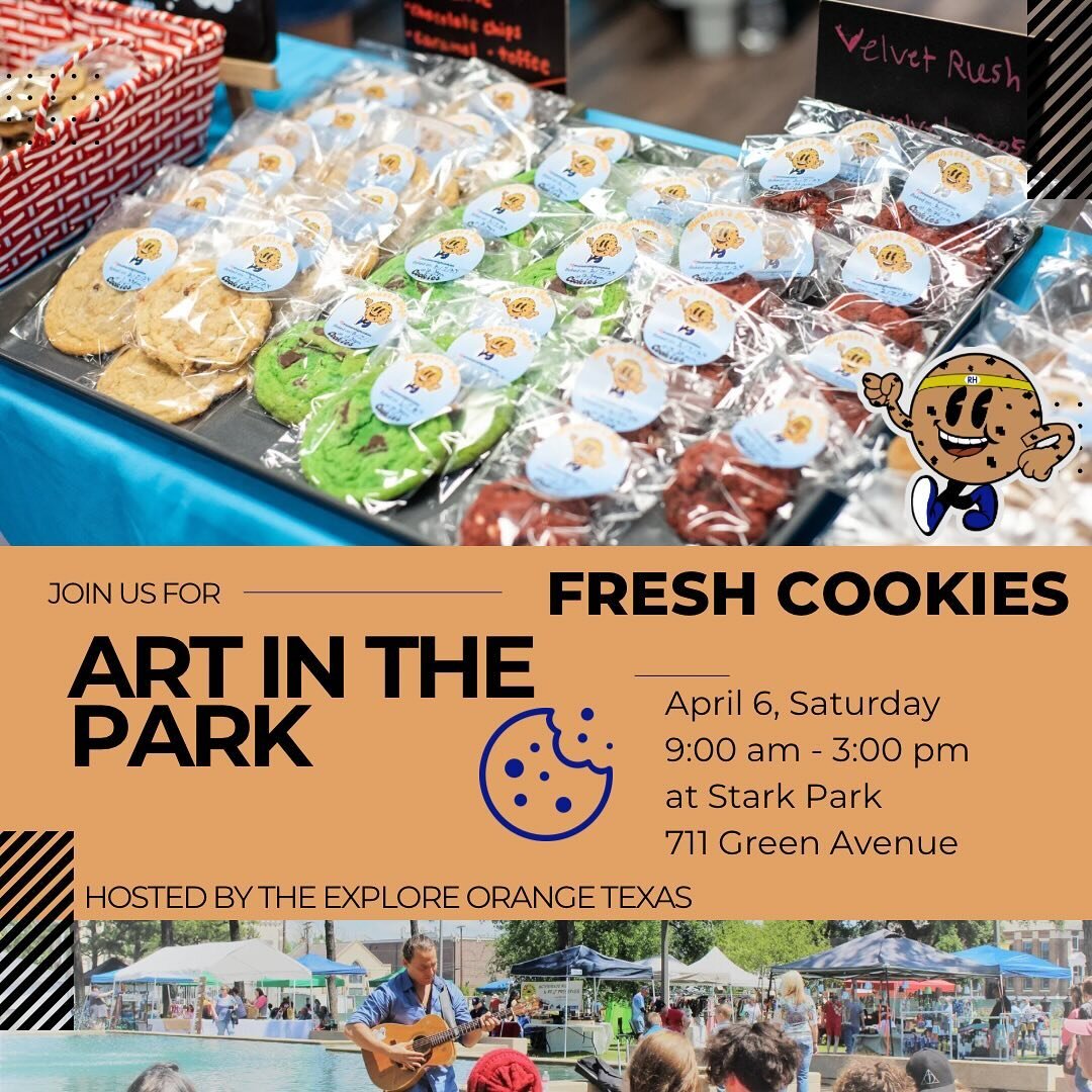 We will be going back to our recipes roots in the 409 this Saturday in Orange, Texas 🍊

For our first vendoring event in April, we will join @exploreorange in their 22nd Annual Art in the Park event. 

The event is scheduled for Saturday, April 6, f