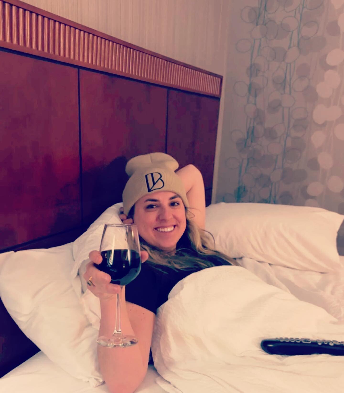 Best way to celebrate Valentine&rsquo;s Day! Board member @hanna.dugas enjoying wine &amp; wearing Beautiful Skin Project Beanie! Grab yours @beautifulskindenver or DM us. Available in pink, black, &amp; khaki!